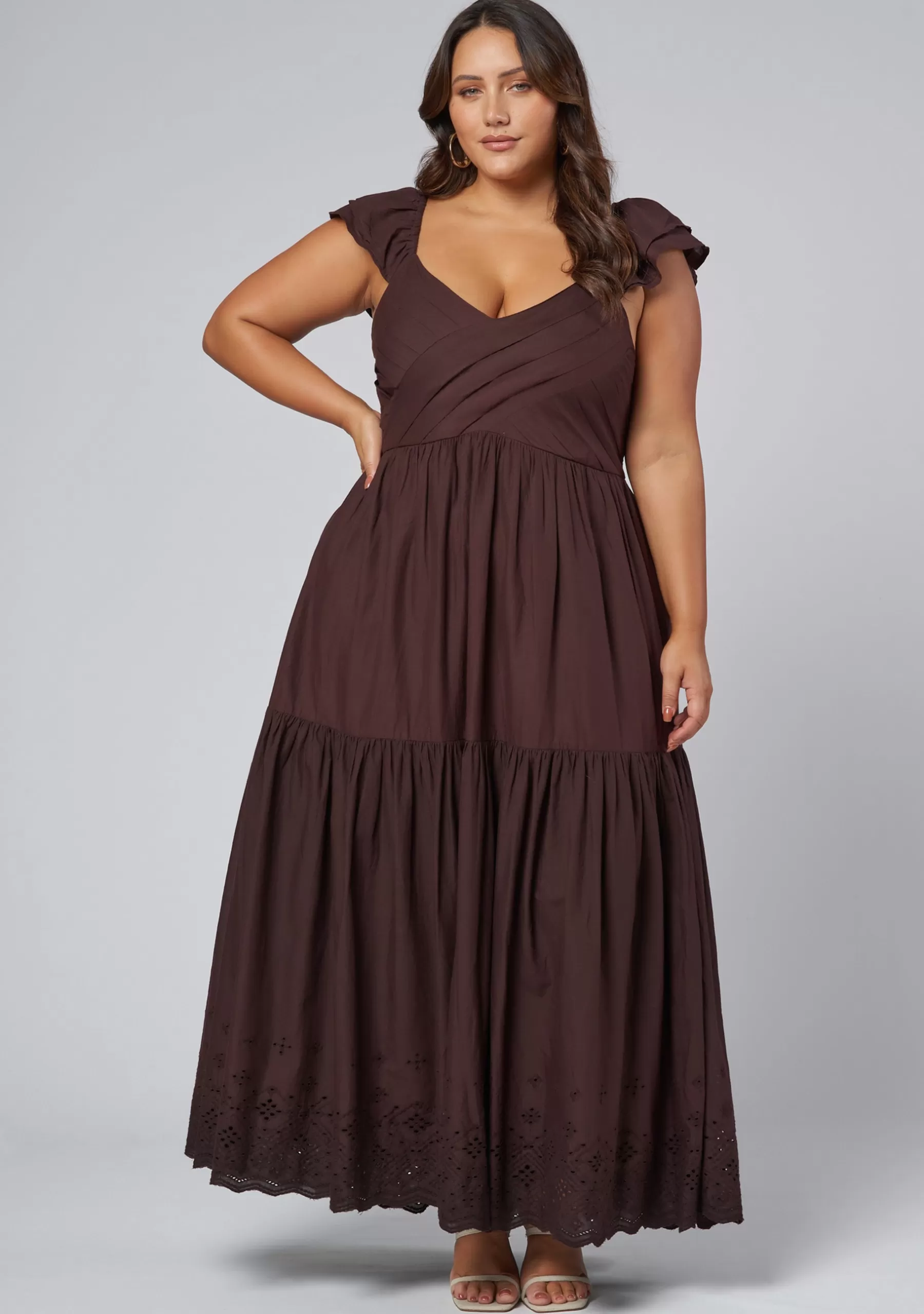 Curve Project Maxi Dresses>Georgie Broderie Maxi Dress