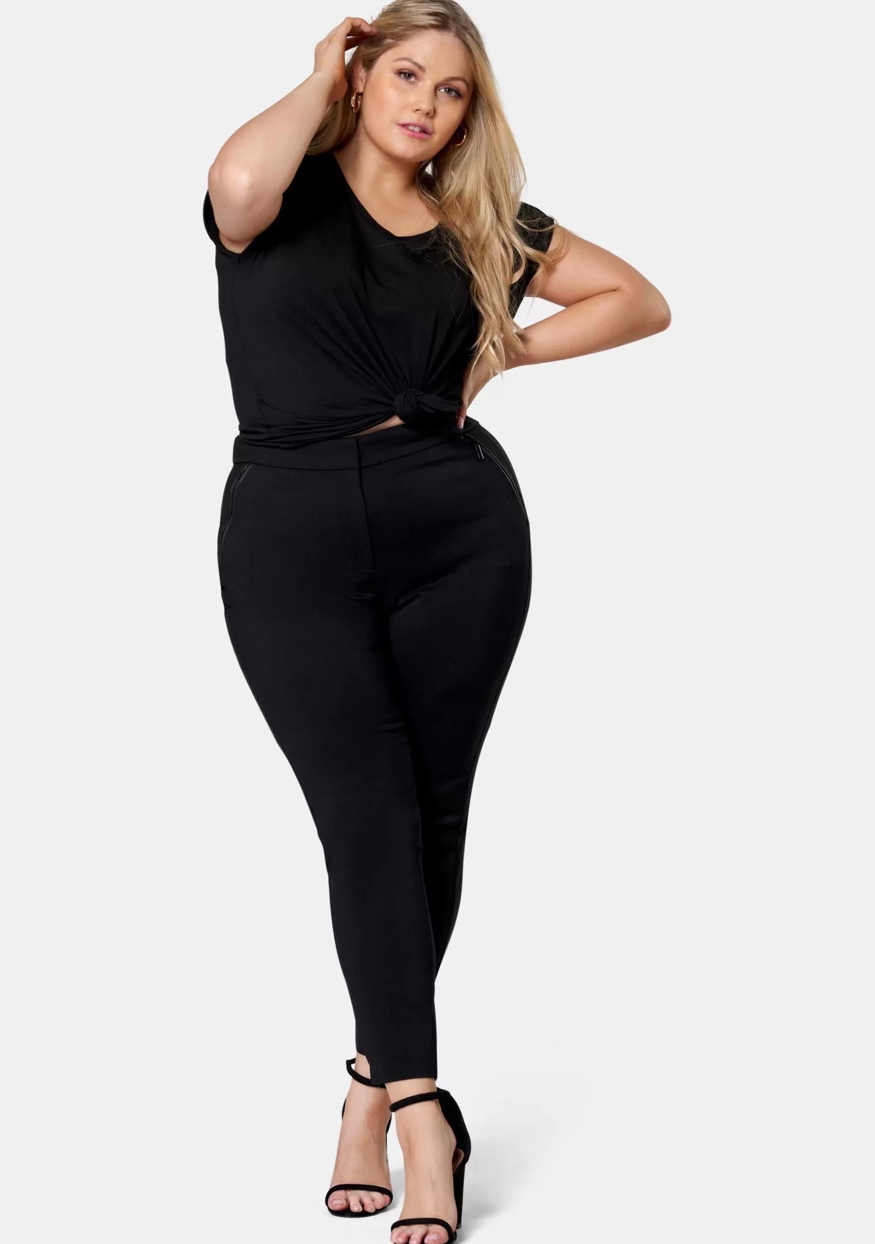 Curve Project Pants>Gloria Zip Detail Pant