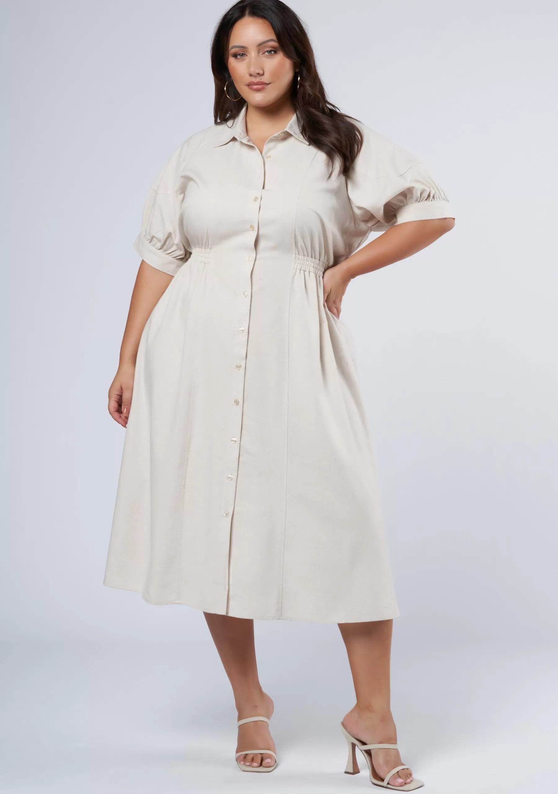 Curve Project Midi Dresses>Grace Midi Shirt Dress