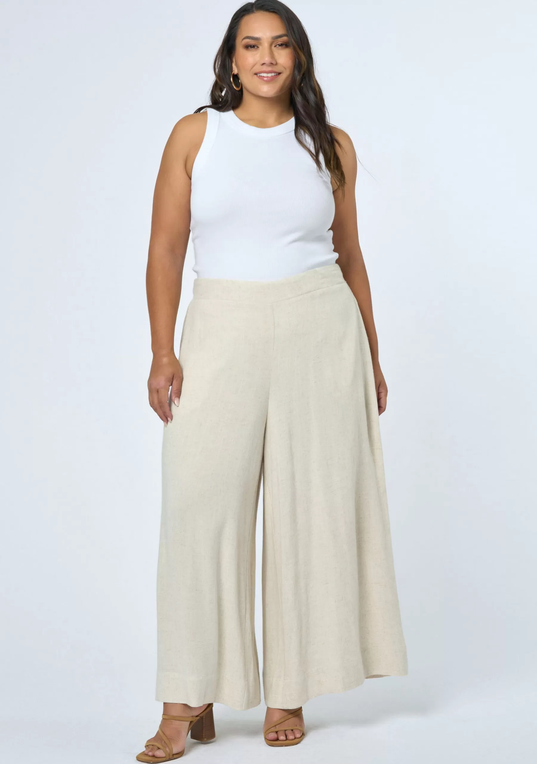 Curve Project Pants>Grace Wide Leg Culotte