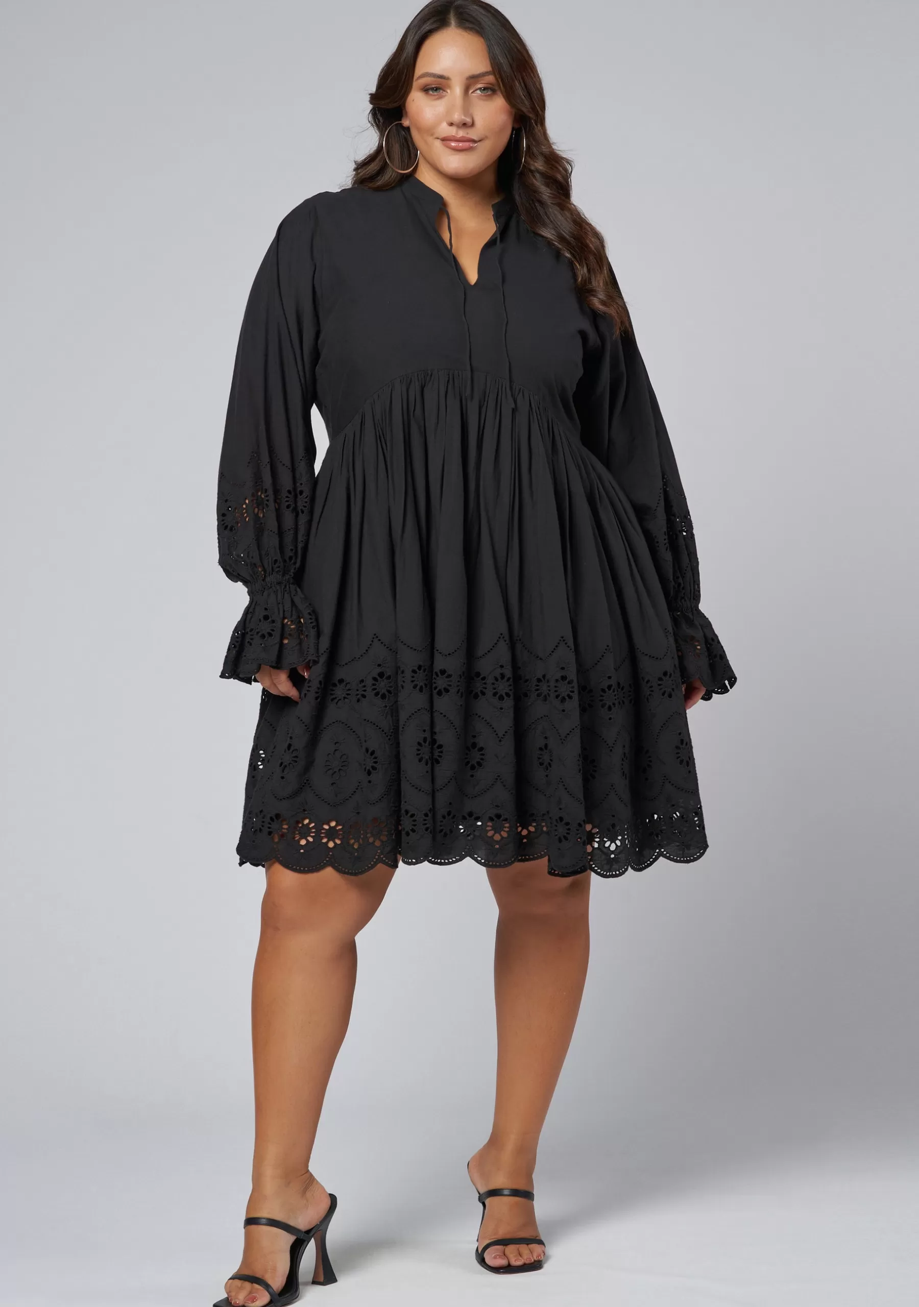 Curve Project Black Dresses | Mini Dresses>Heartless Broderie Mini Dress