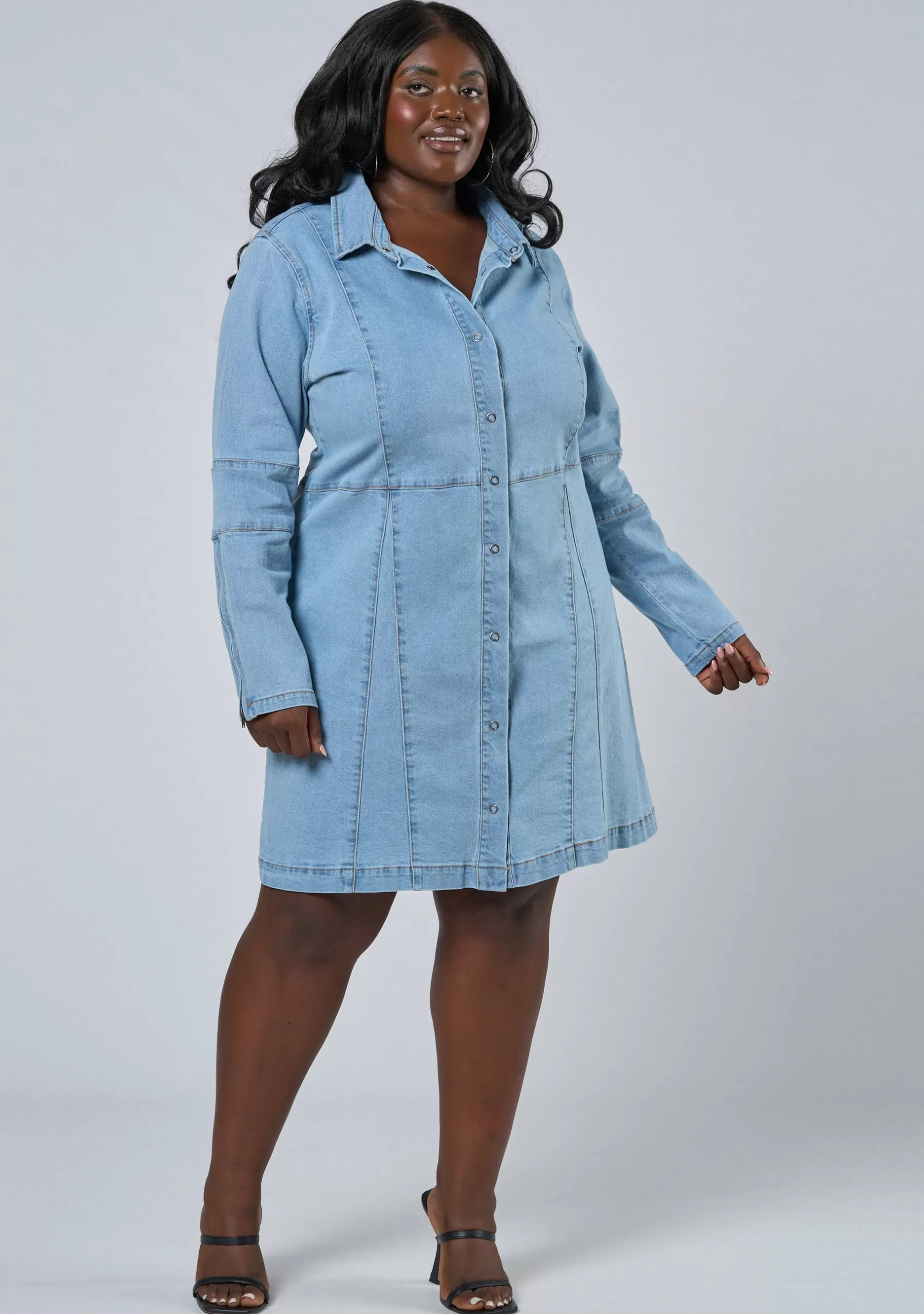 Curve Project Denim | Mini Dresses>In My Head Denim Mini Dress
