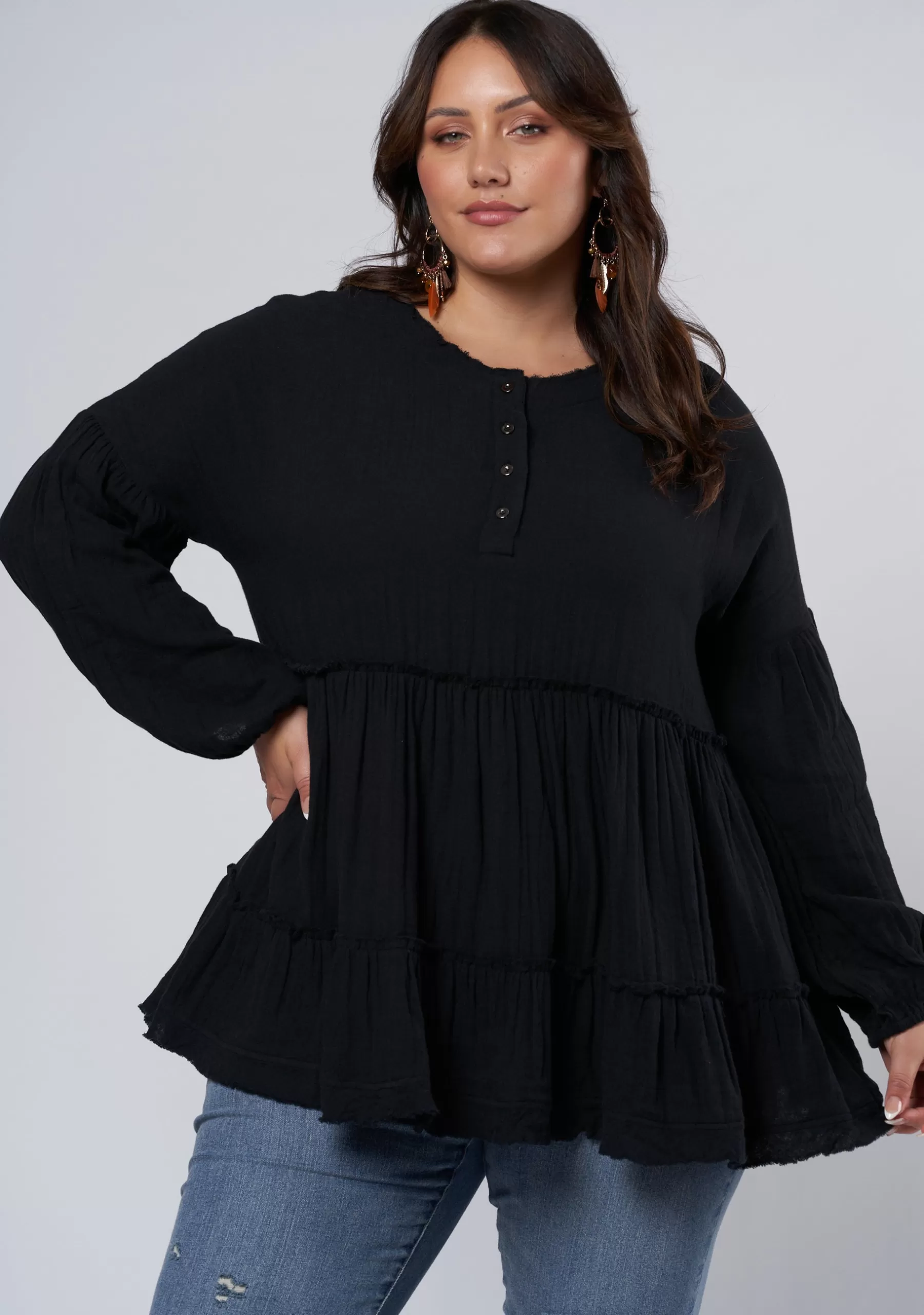 Curve Project Shirts & Blouses>In The Midnight Hour Top
