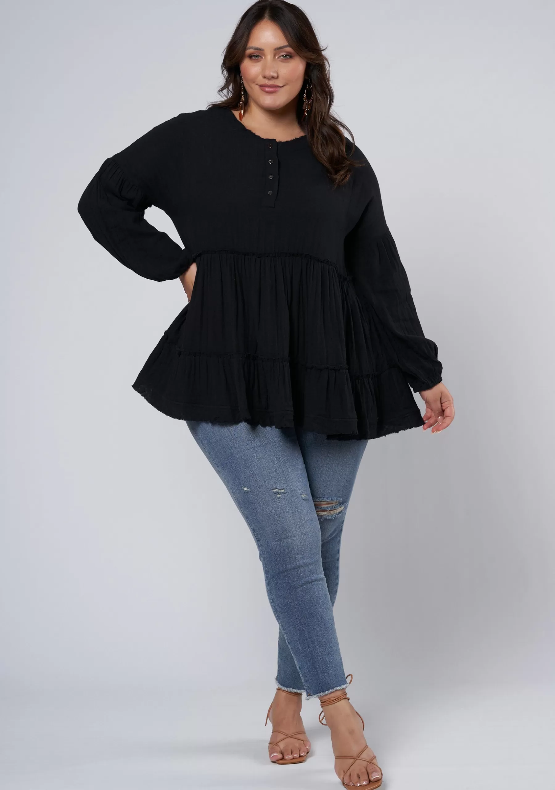 Curve Project Shirts & Blouses>In The Midnight Hour Top