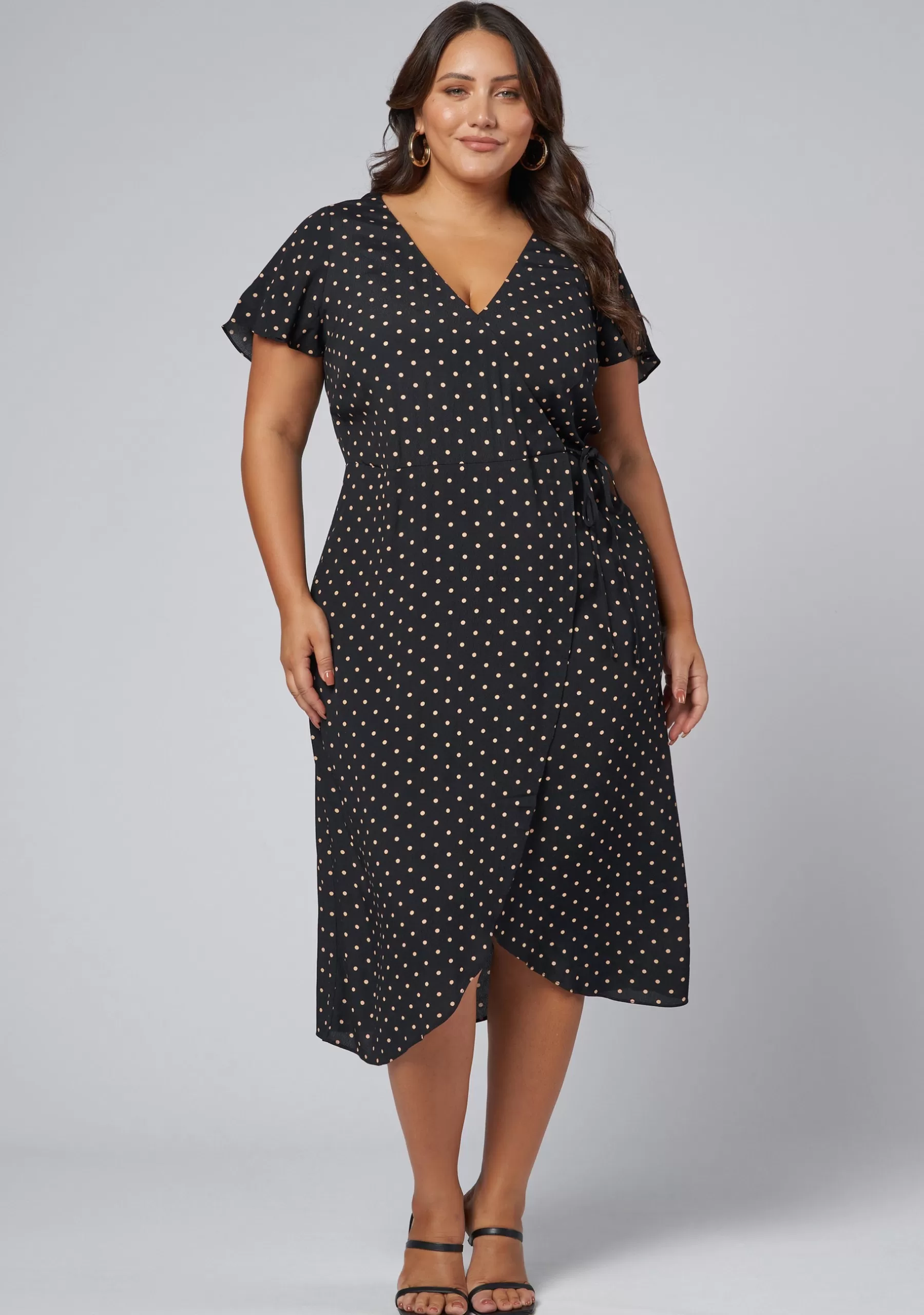 Curve Project Midi Dresses>Irene Wrap Midi Dress