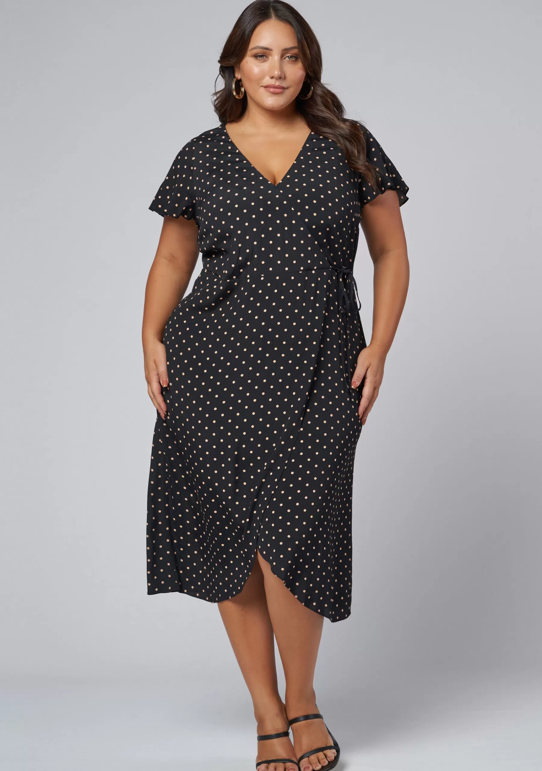 Curve Project Midi Dresses>Irene Wrap Midi Dress