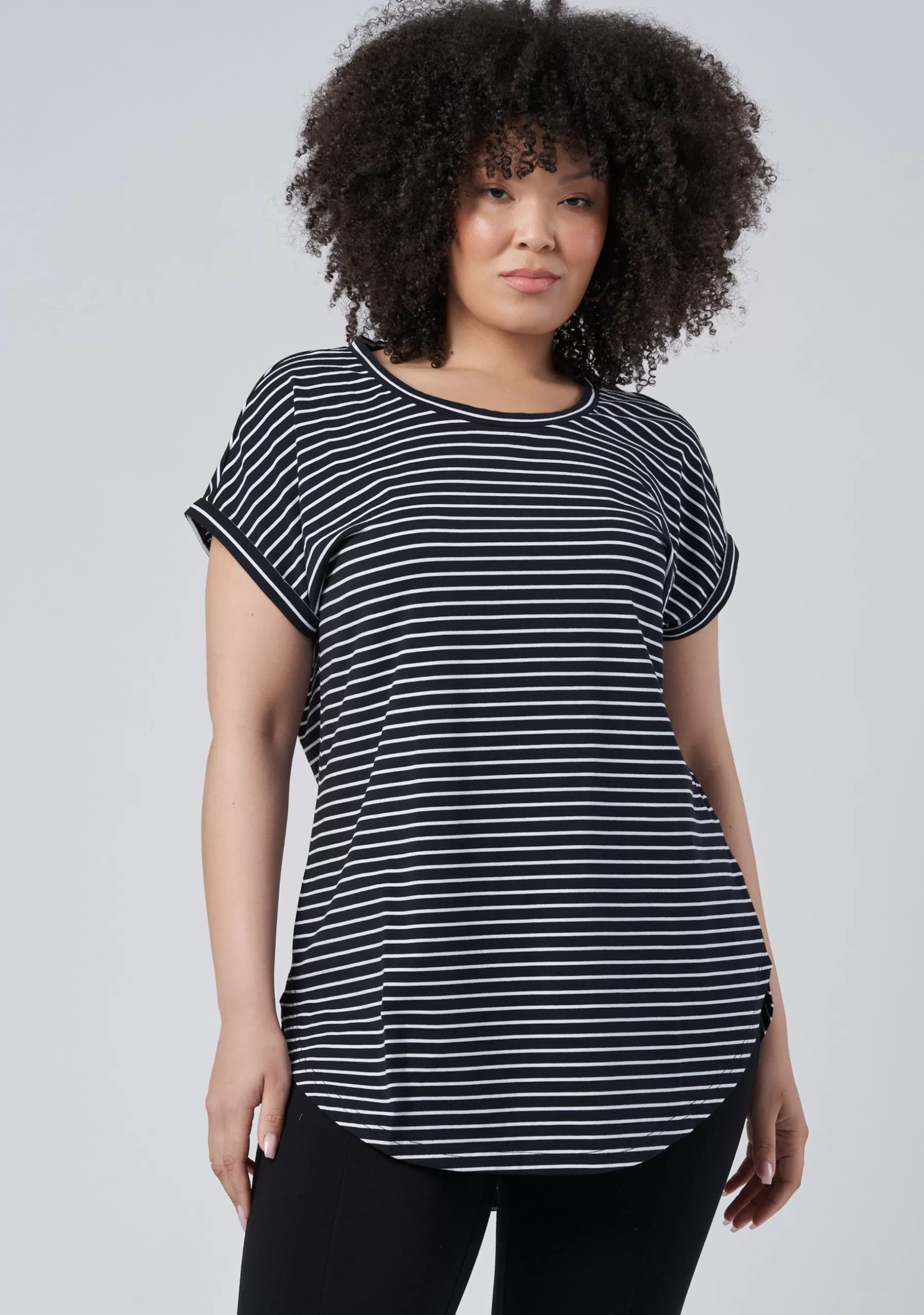 Curve Project T-Shirts>Lauren Longline Stripe Tee