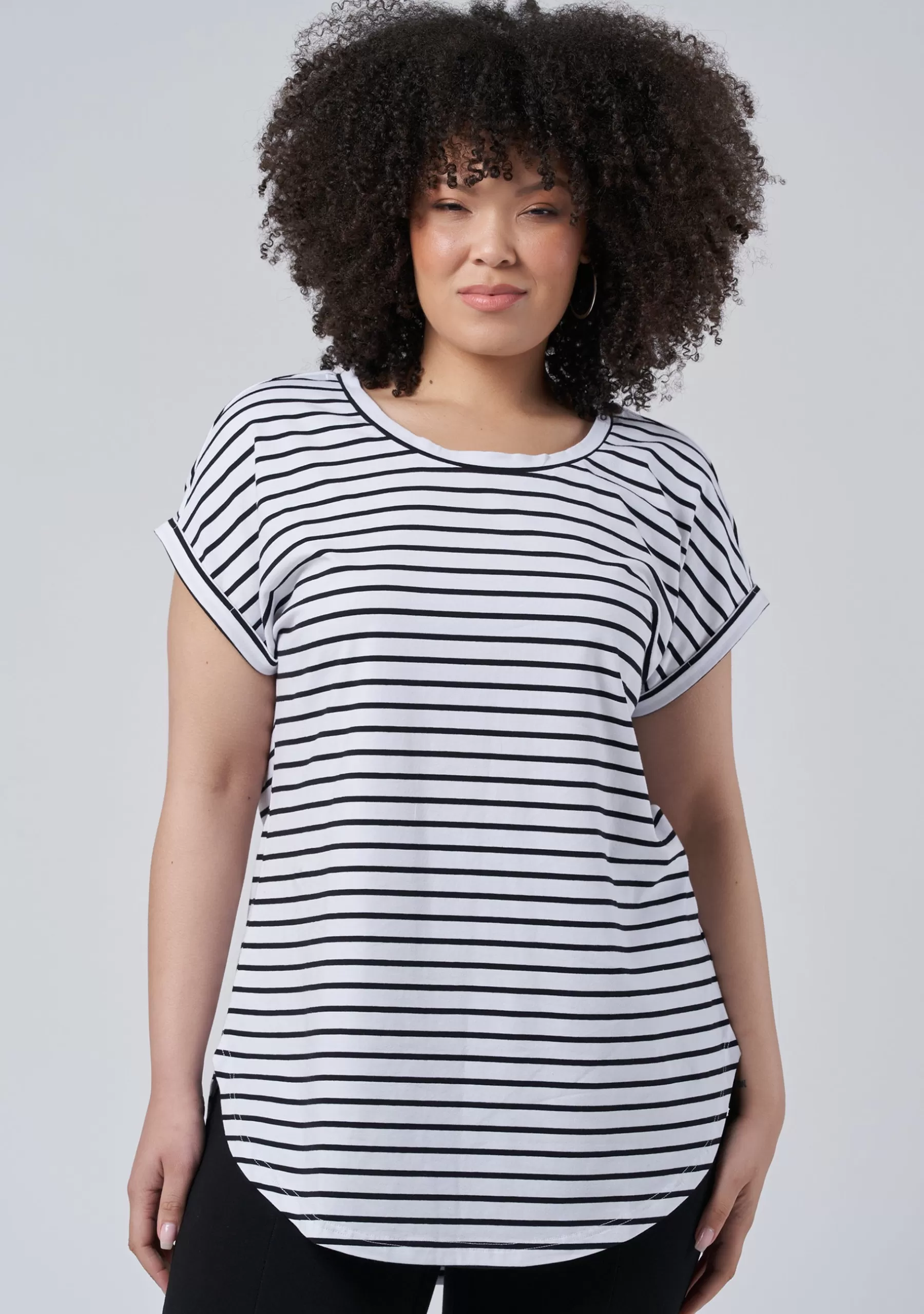 Curve Project T-Shirts>Lauren Longline Stripe Tee
