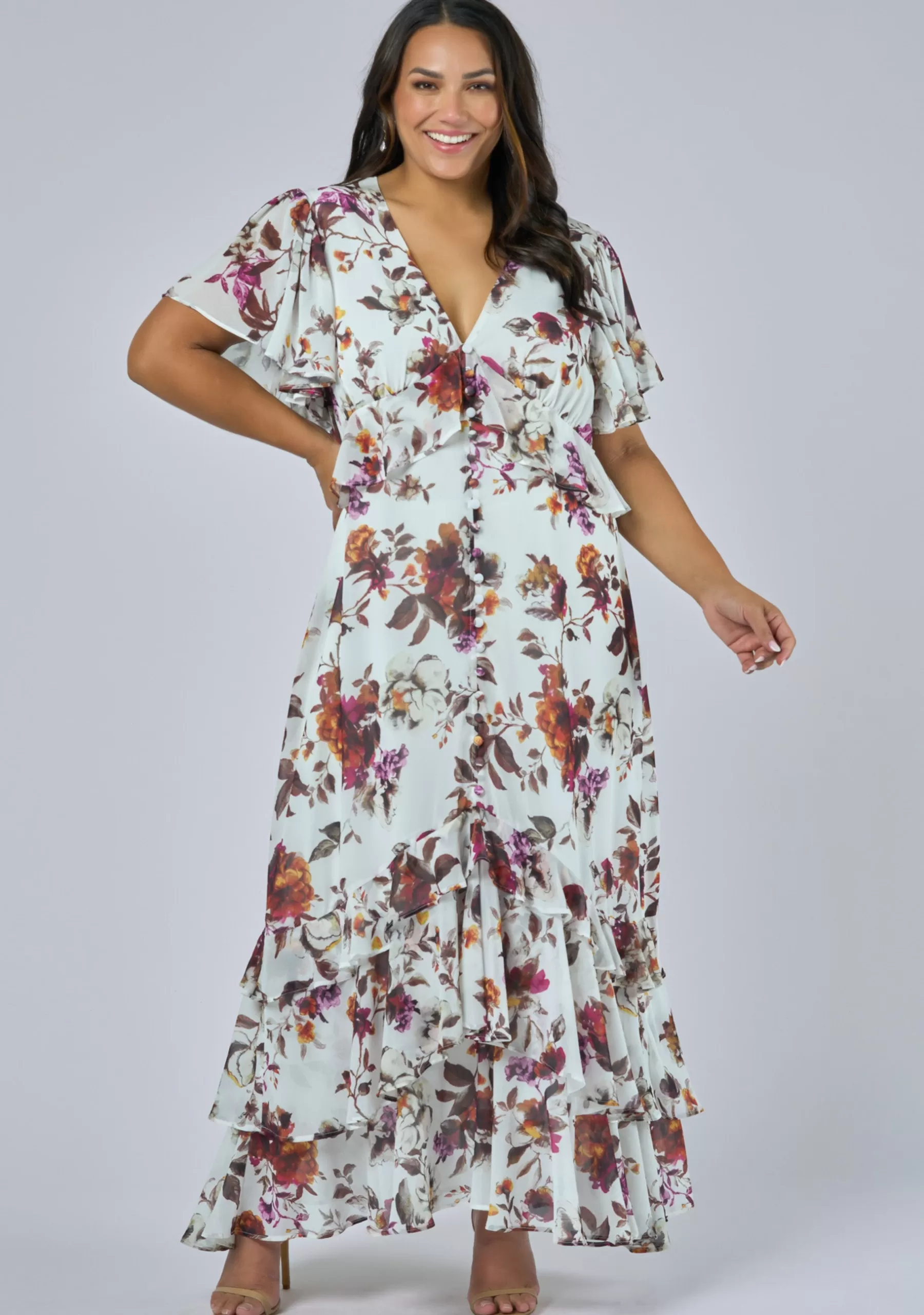 Curve Project Maxi Dresses>Lavinia Frill Maxi Dress