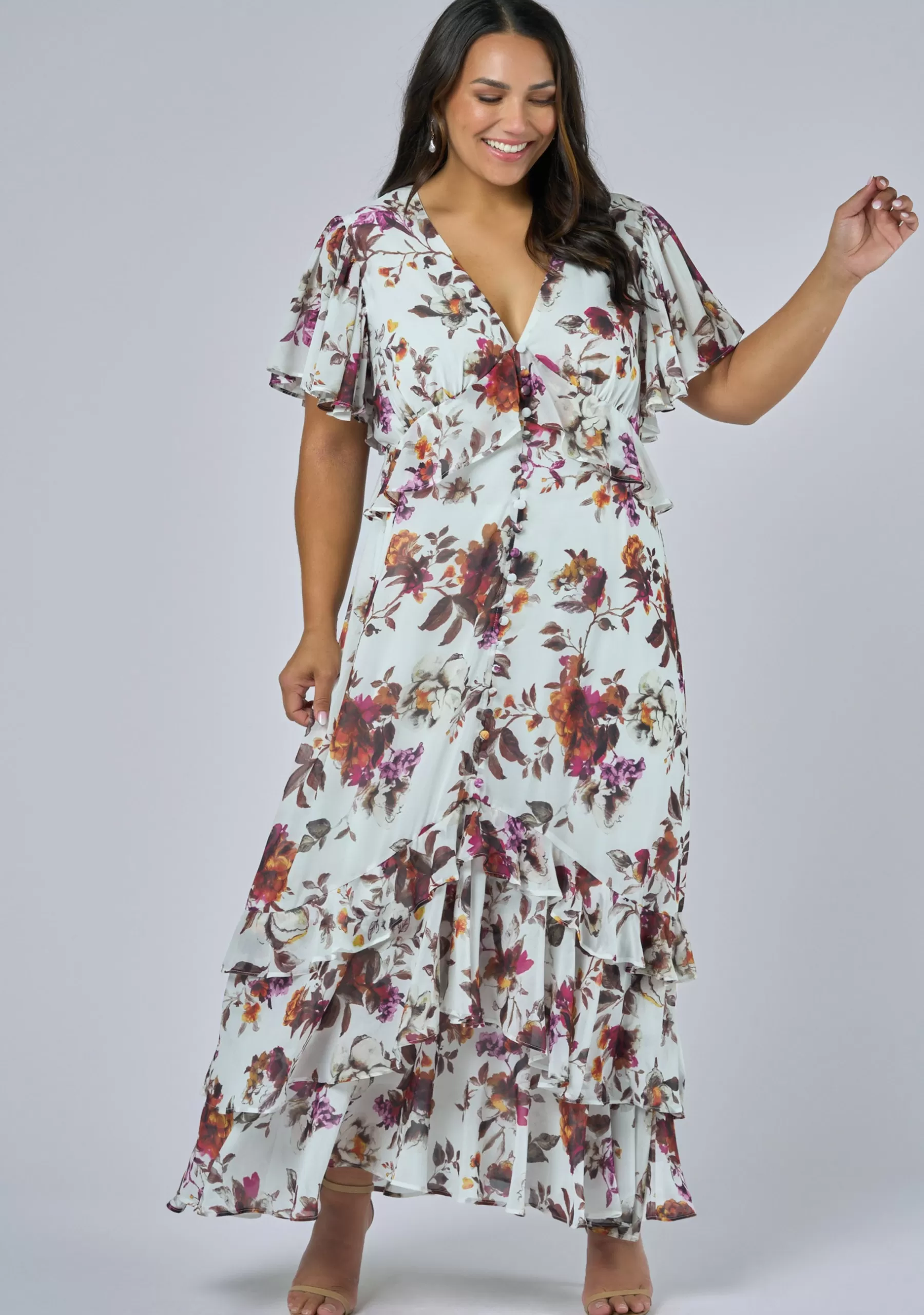 Curve Project Maxi Dresses>Lavinia Frill Maxi Dress