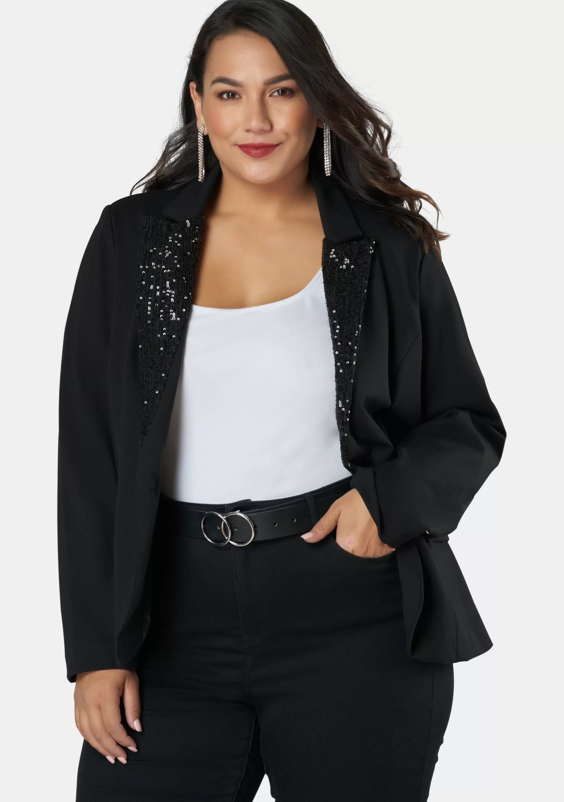 Curve Project Blazers | Jackets & Coats>Lick It Embellished Lapel Blazer