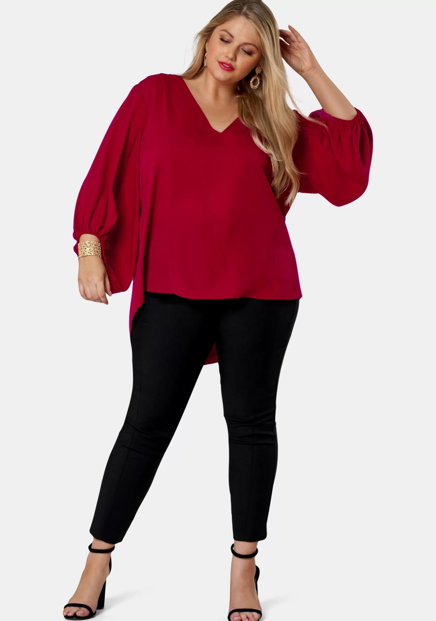 Curve Project Shirts & Blouses>Lipstick Heat Blouse