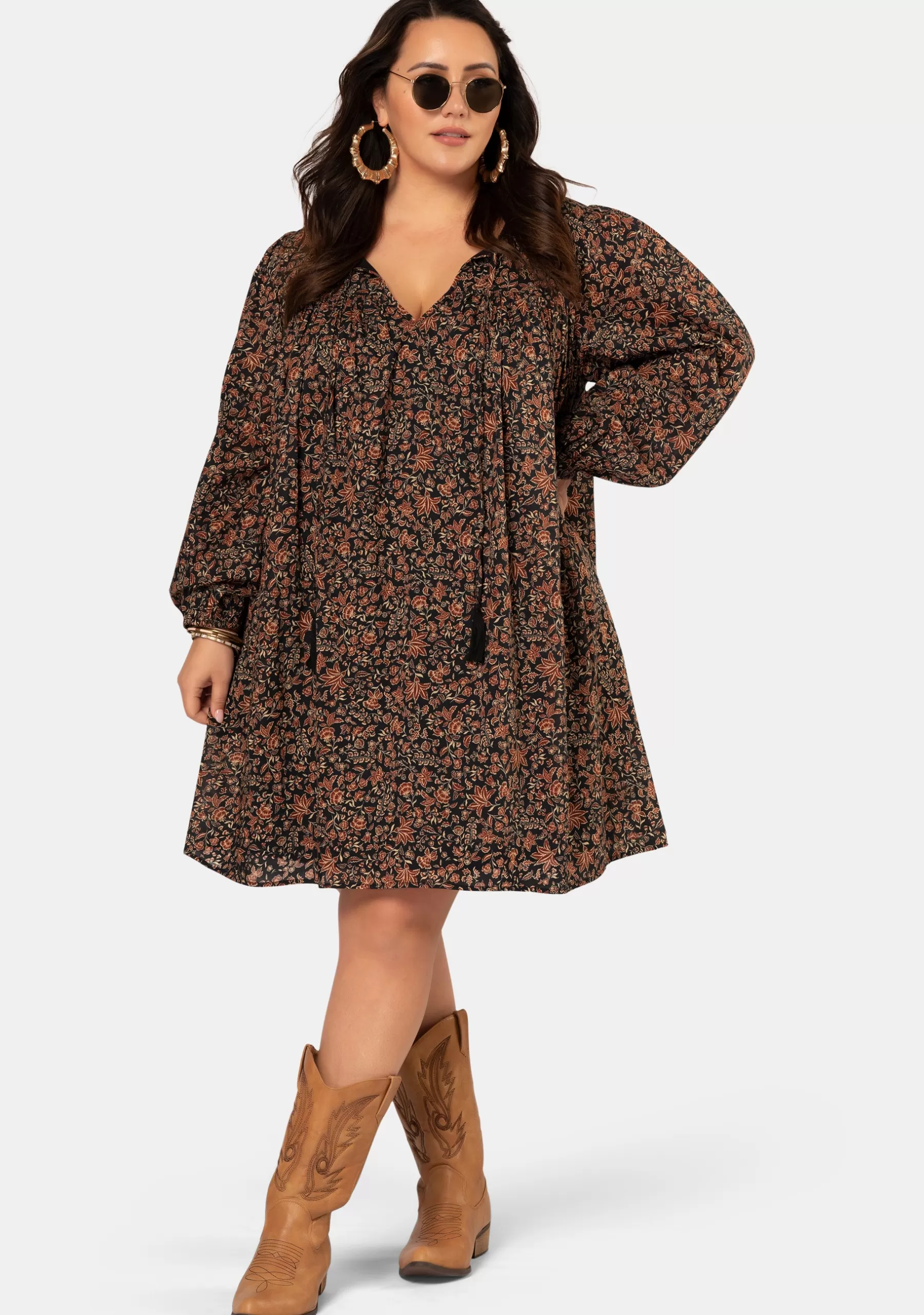 Curve Project Mini Dresses>Lose Myself Mini Smock Dress
