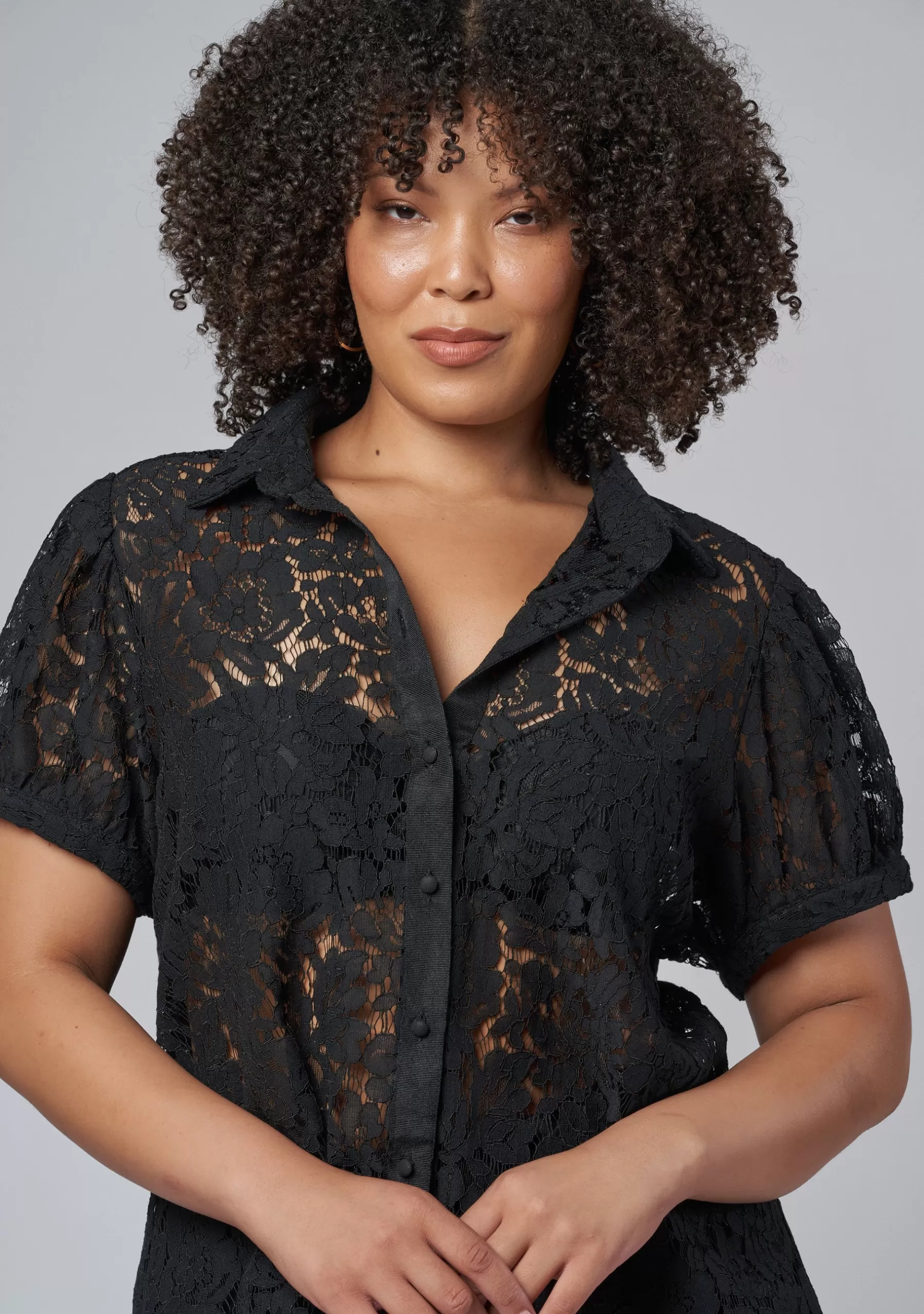 Curve Project Shirts & Blouses>Love Lost Lace Shirt
