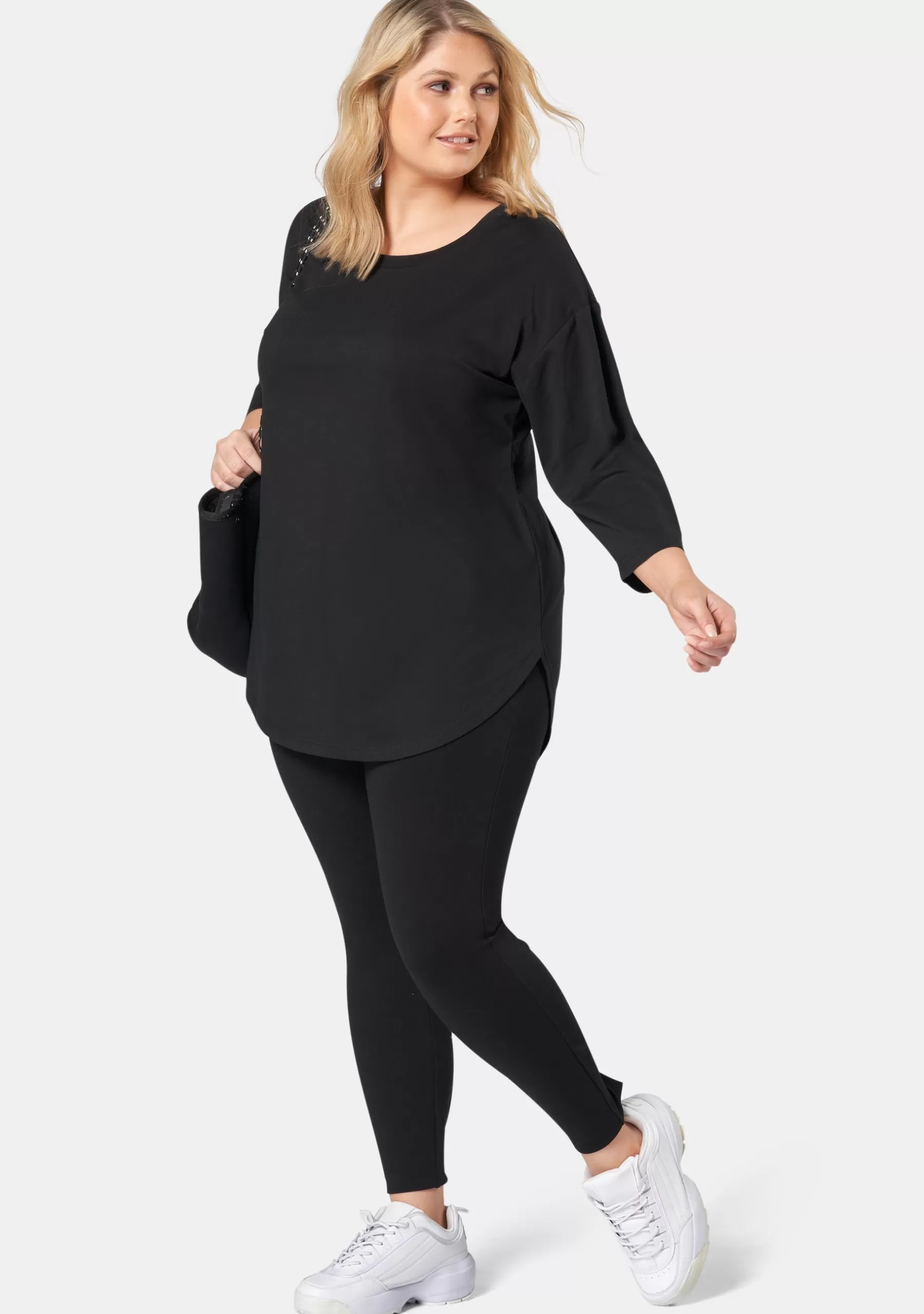 Curve Project T-Shirts>Luna 3/4 Sleeve Tee