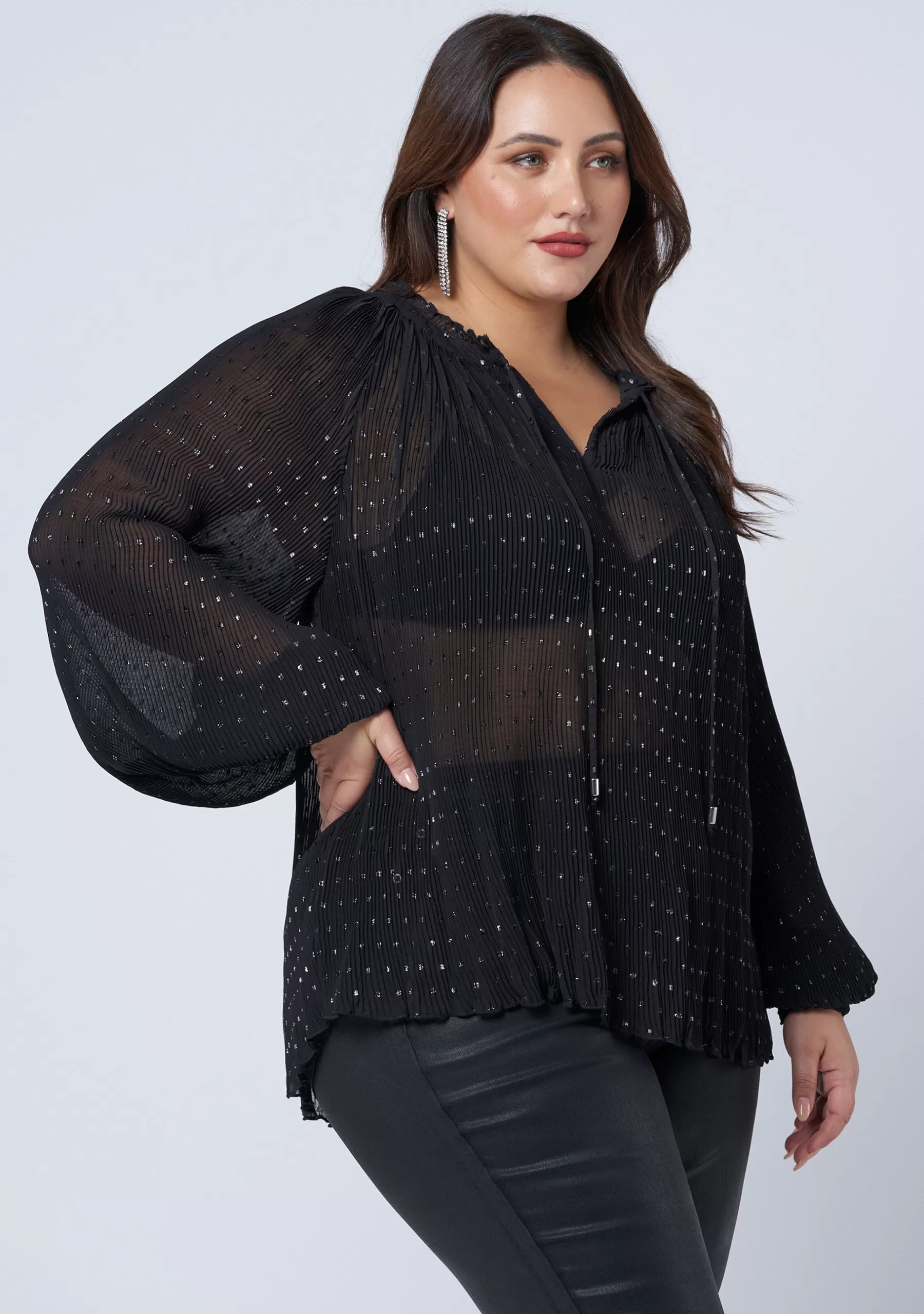 Curve Project Shirts & Blouses>Luscious Pleated Blouse