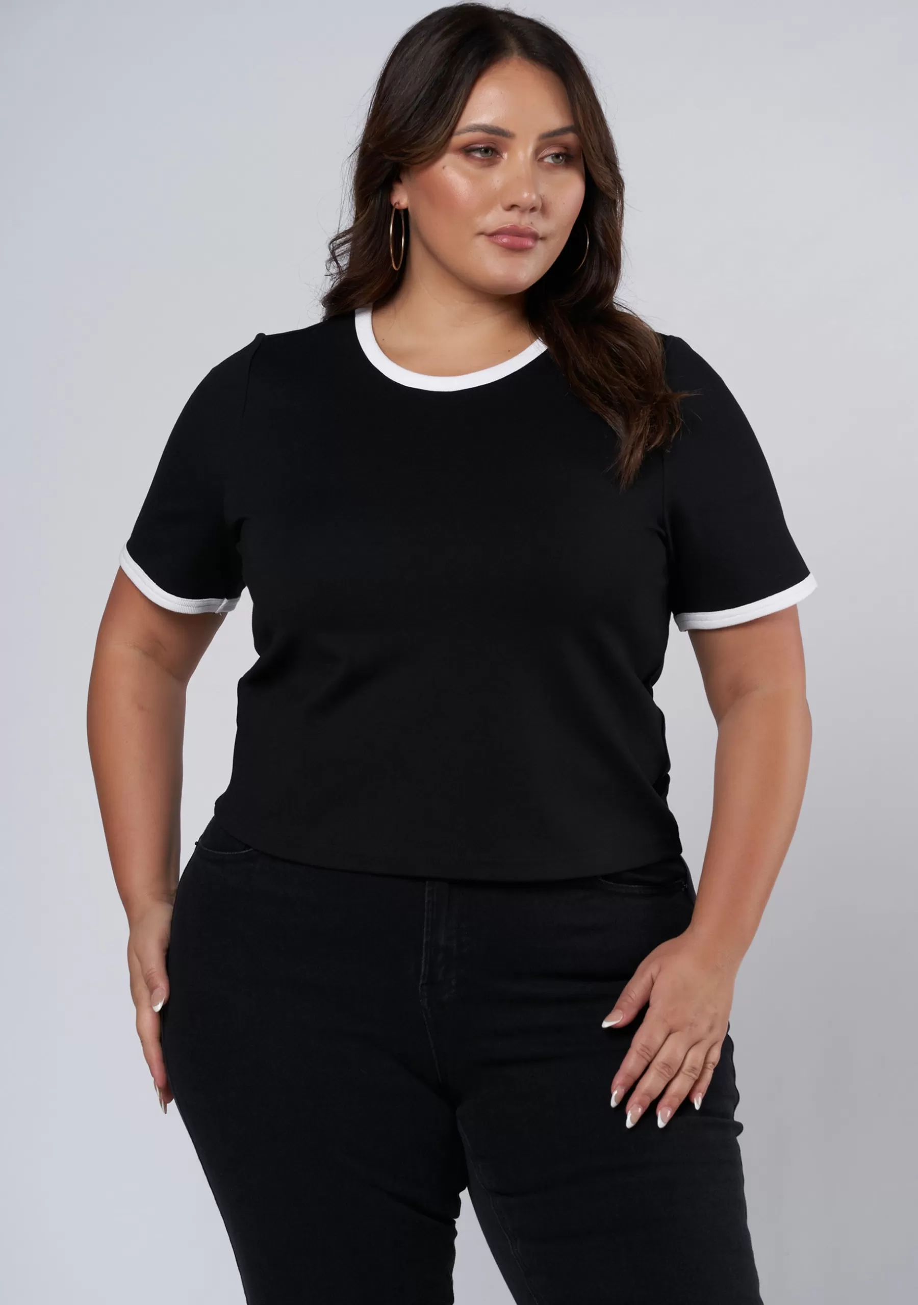 Curve Project T-Shirts>Luxe Contrast Tee