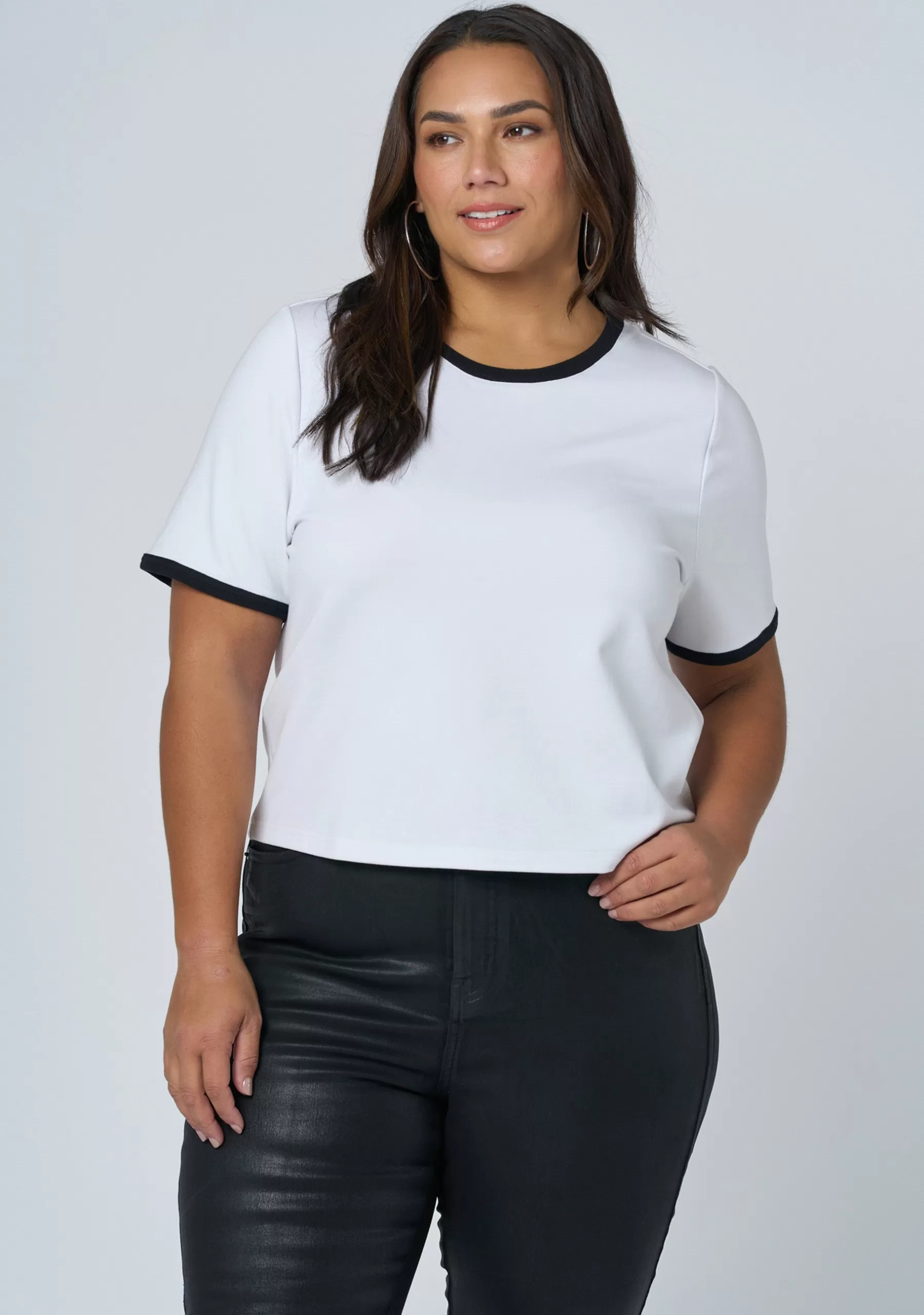 Curve Project T-Shirts>Luxe Contrast Tee