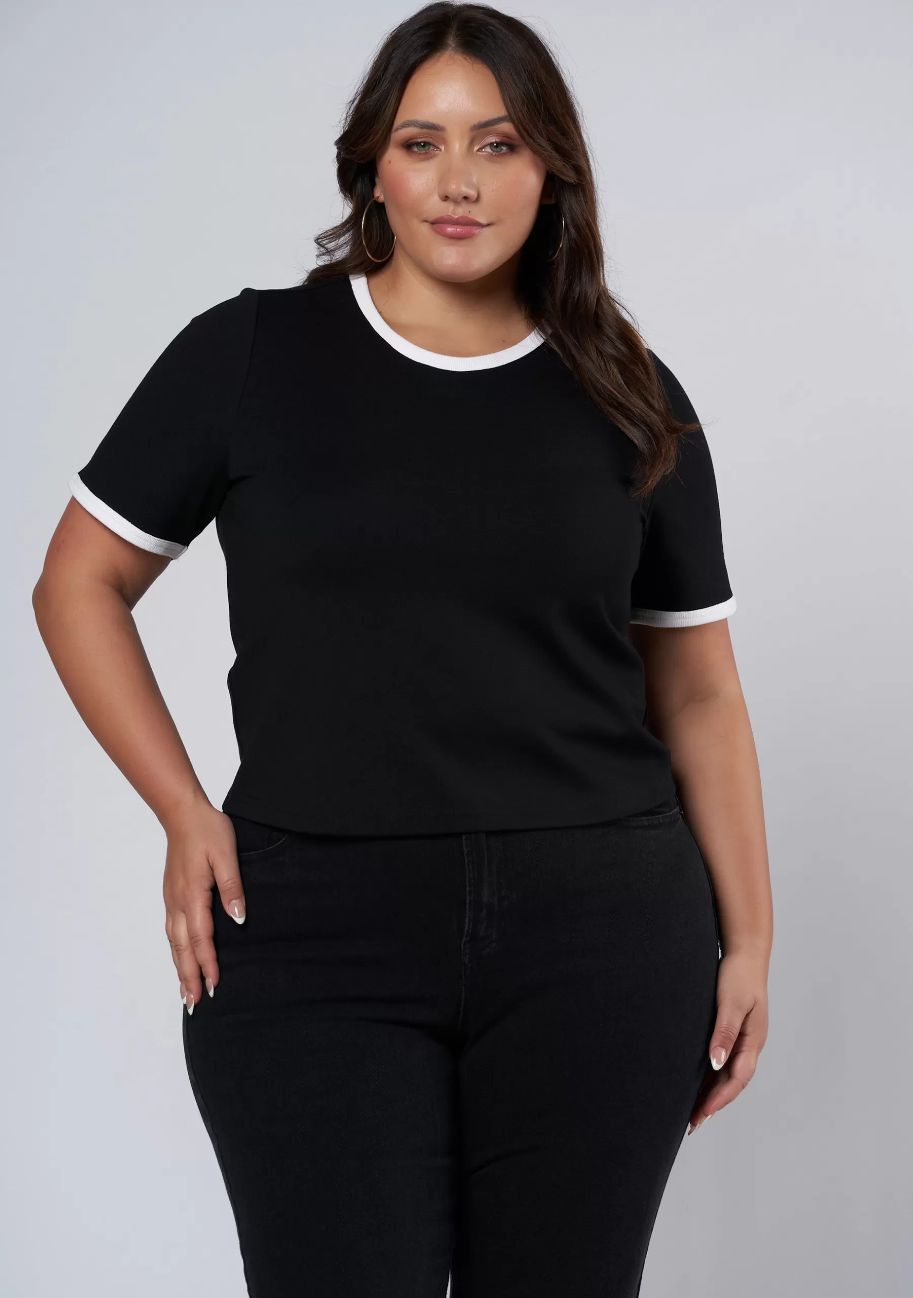 Curve Project T-Shirts>Luxe Contrast Tee