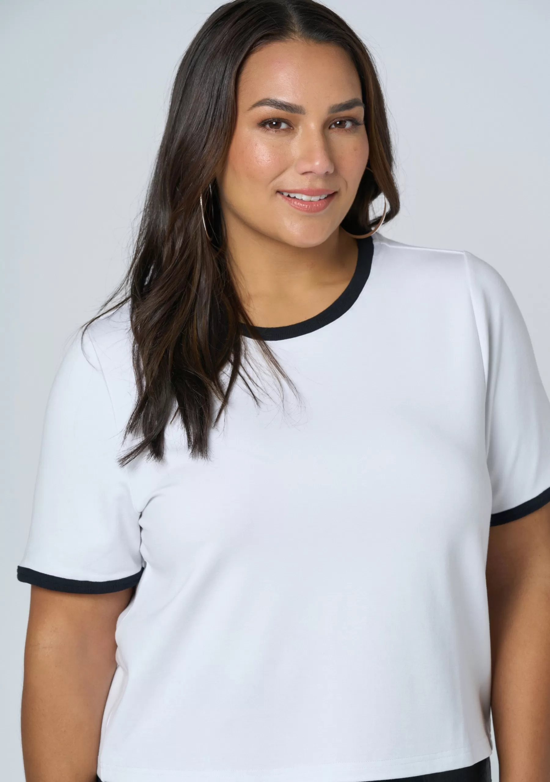 Curve Project T-Shirts>Luxe Contrast Tee