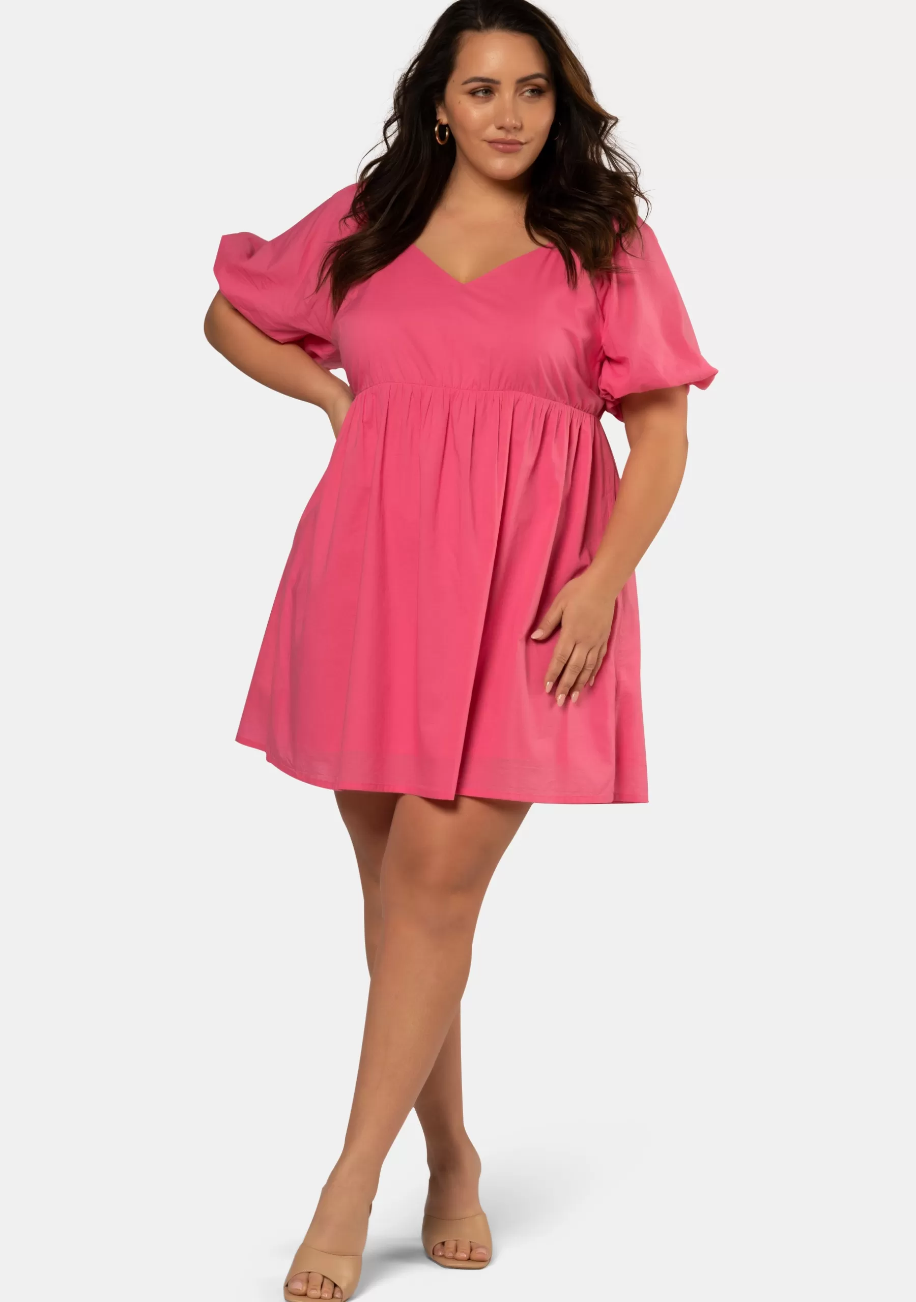 Curve Project Mini Dresses>Madi Puff Sleeve Mini Dress