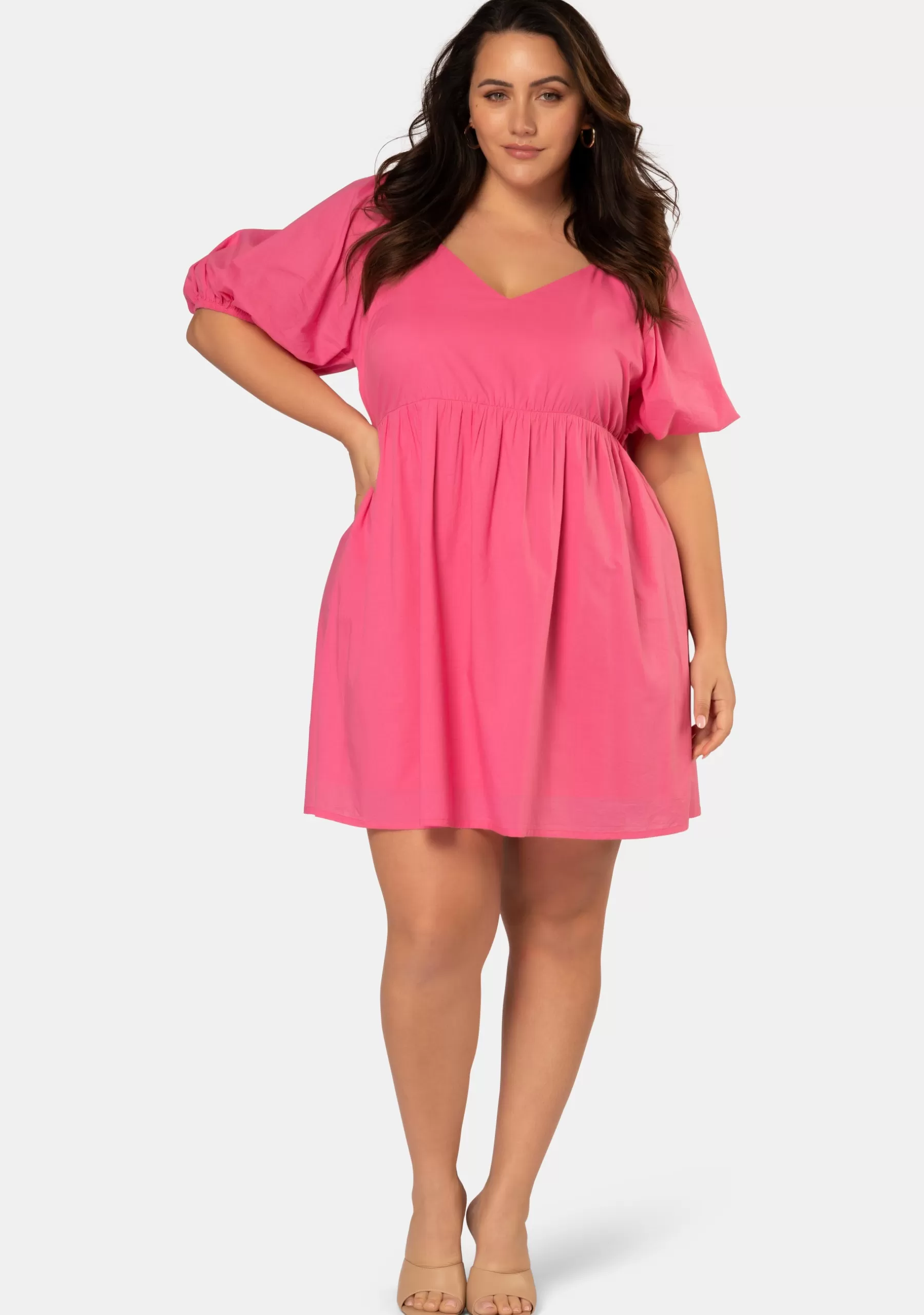 Curve Project Mini Dresses>Madi Puff Sleeve Mini Dress