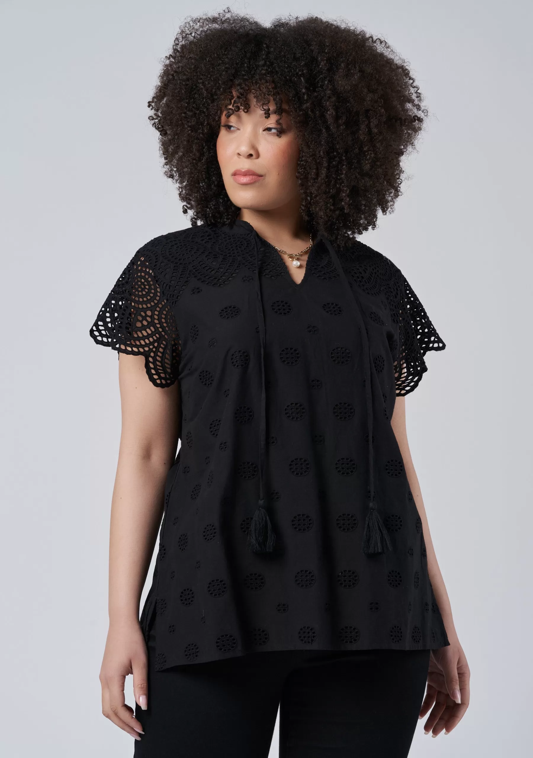 Curve Project Shirts & Blouses>Madison Broderie Blouse