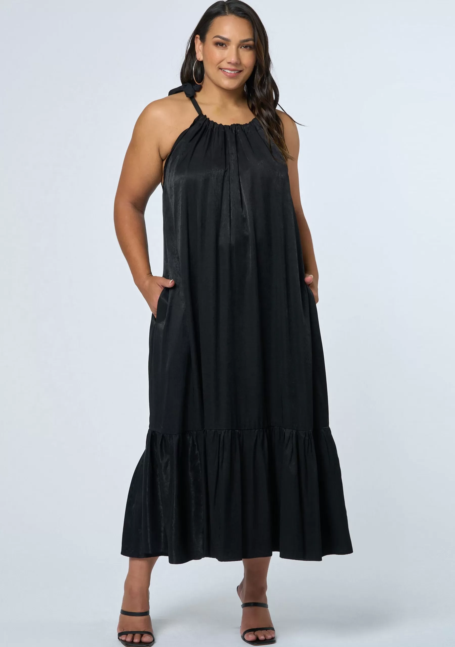 Curve Project Black Dresses | Midi Dresses>Midnight Meltdown Midi Dress