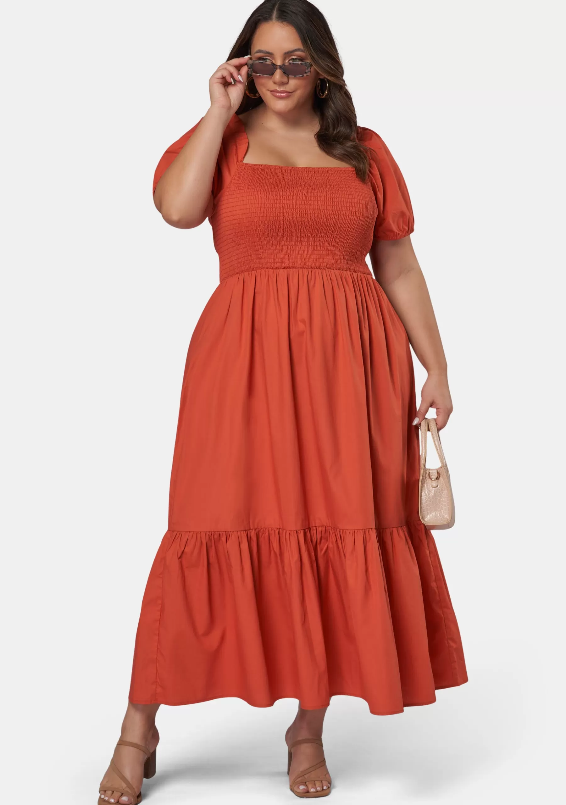 Curve Project Maxi Dresses | Midi Dresses>Mila Shirred Bodice Midi Dress