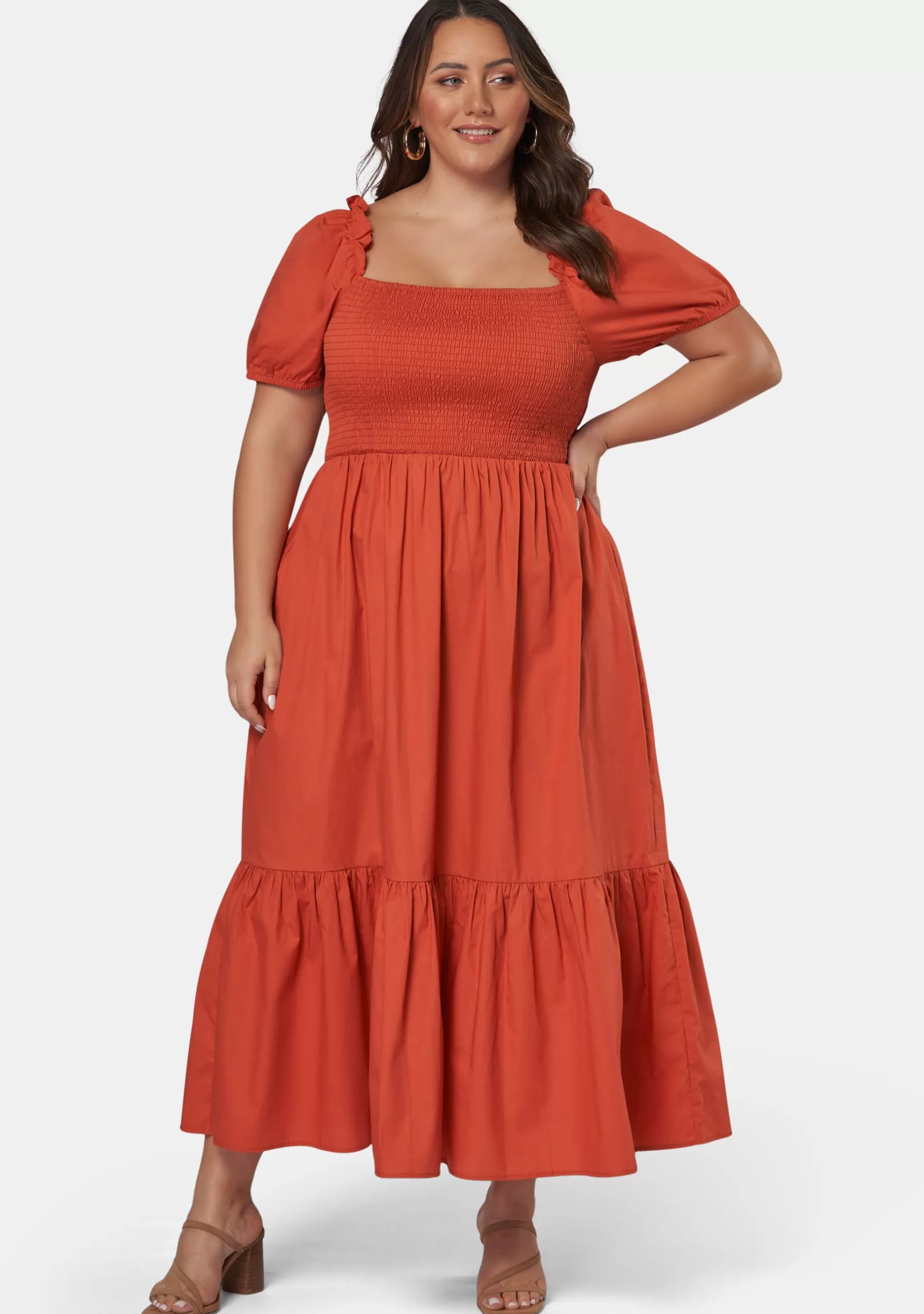 Curve Project Maxi Dresses | Midi Dresses>Mila Shirred Bodice Midi Dress