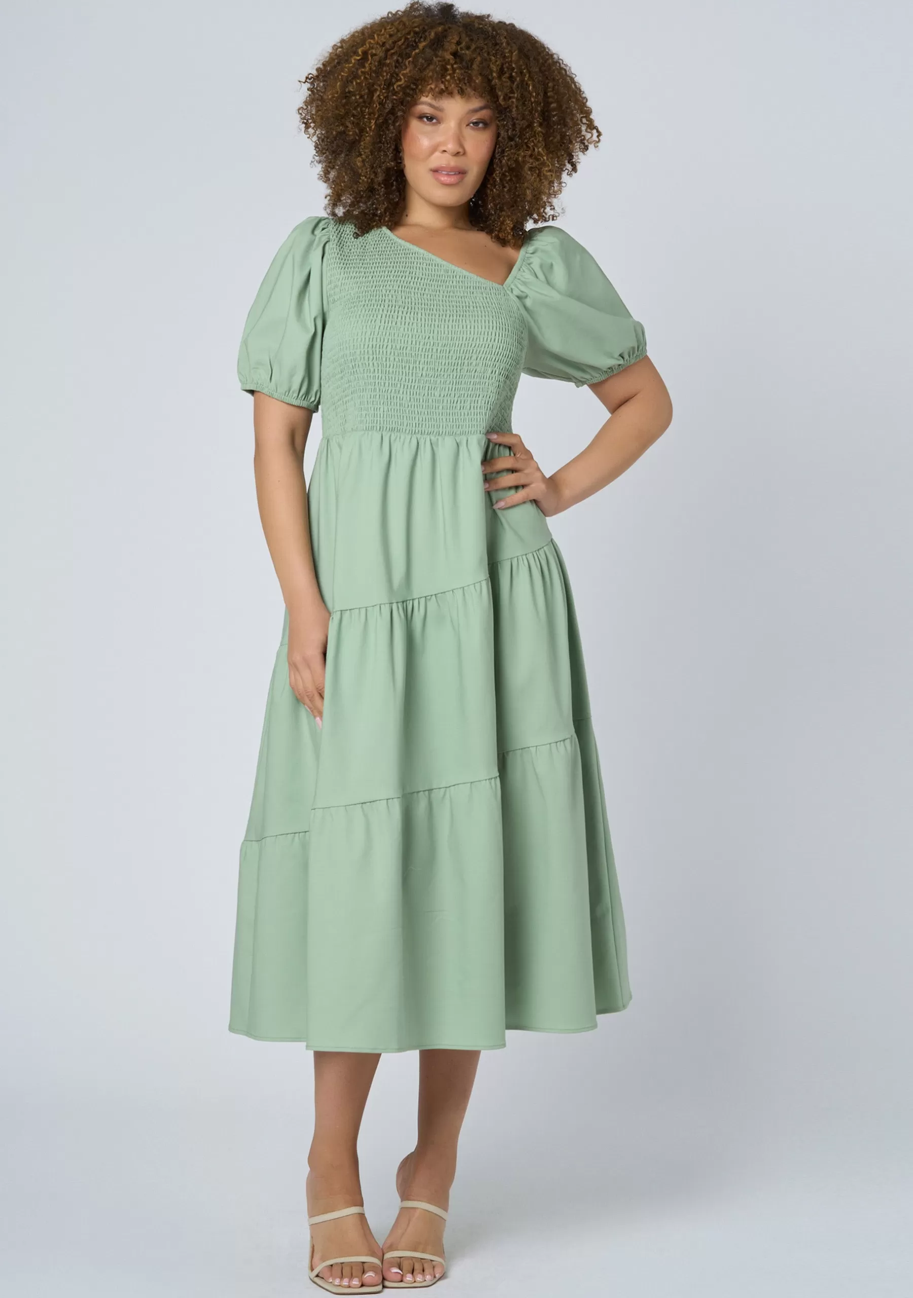 Curve Project Midi Dresses>Miley Asymmetric Midi Dress