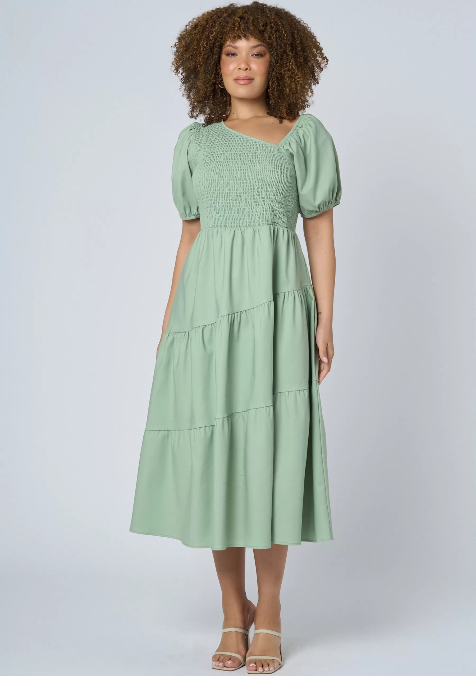 Curve Project Midi Dresses>Miley Asymmetric Midi Dress