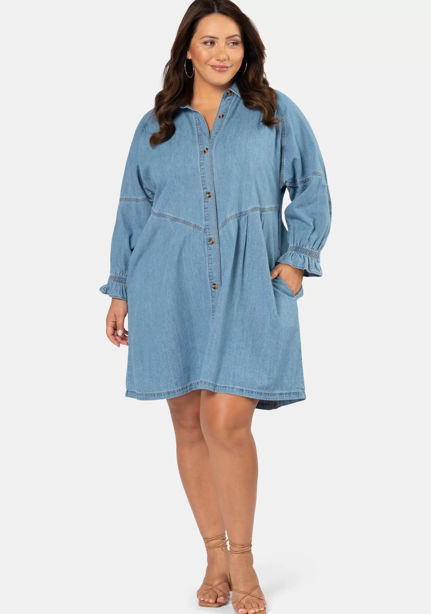 Curve Project Denim | Mini Dresses>Mina Denim Mini Dress