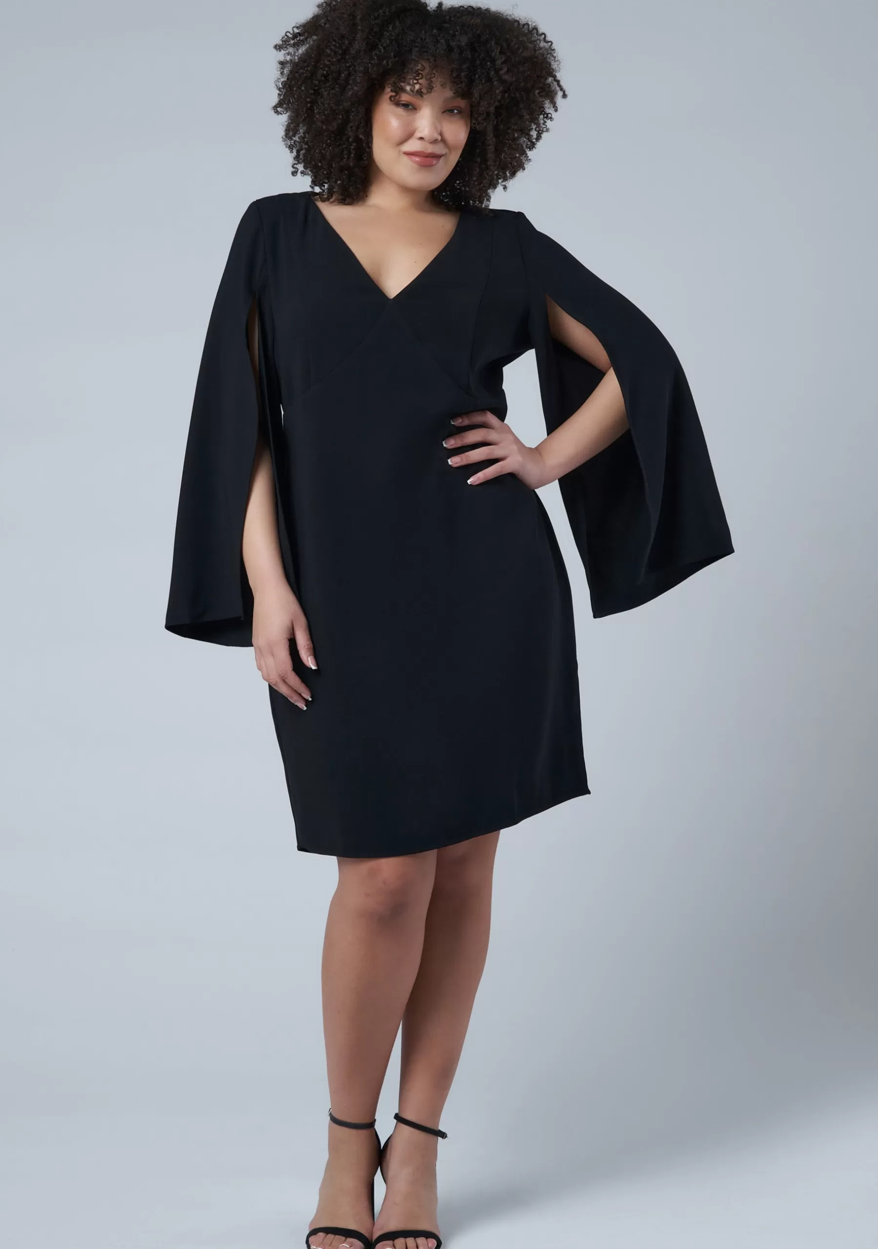 Curve Project Party Dresses | Black Dresses>My Moment Cape Dress