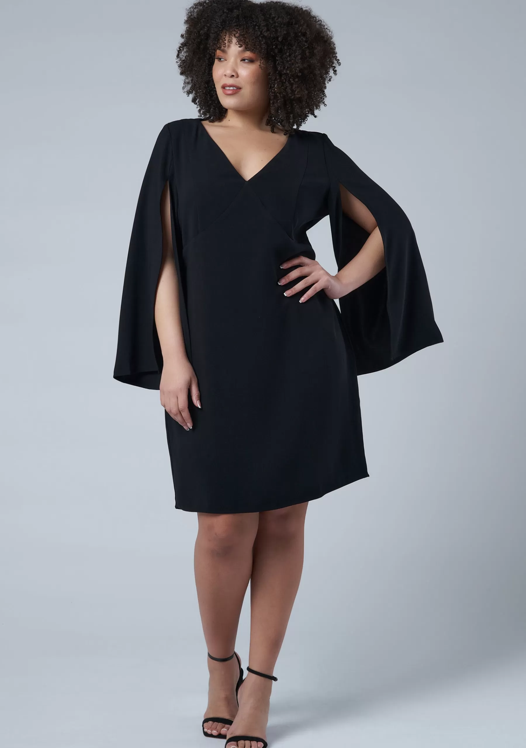 Curve Project Party Dresses | Black Dresses>My Moment Cape Dress