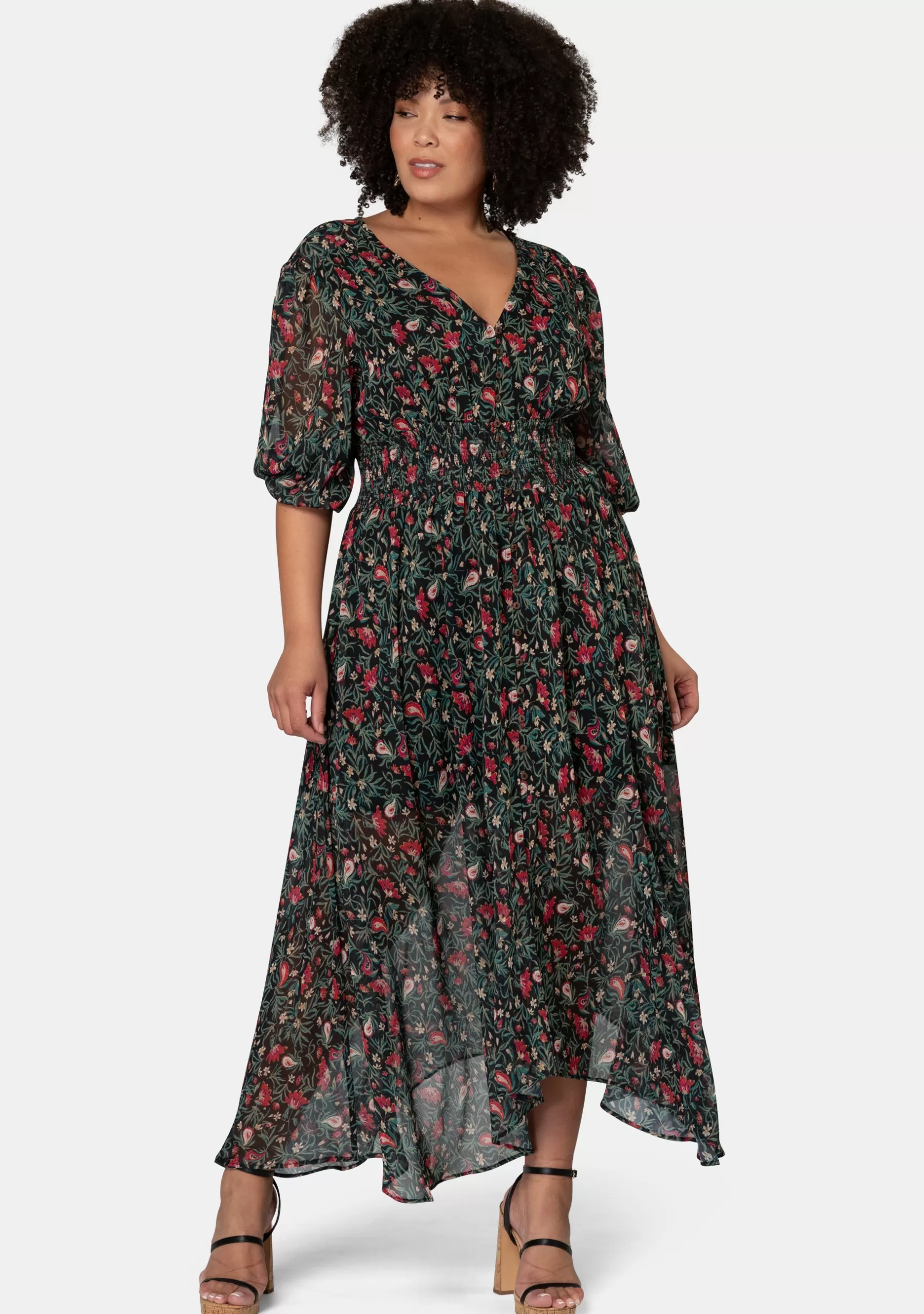 Curve Project Boho Dresses | Maxi Dresses>Next Universe Rose Print Maxi Dress
