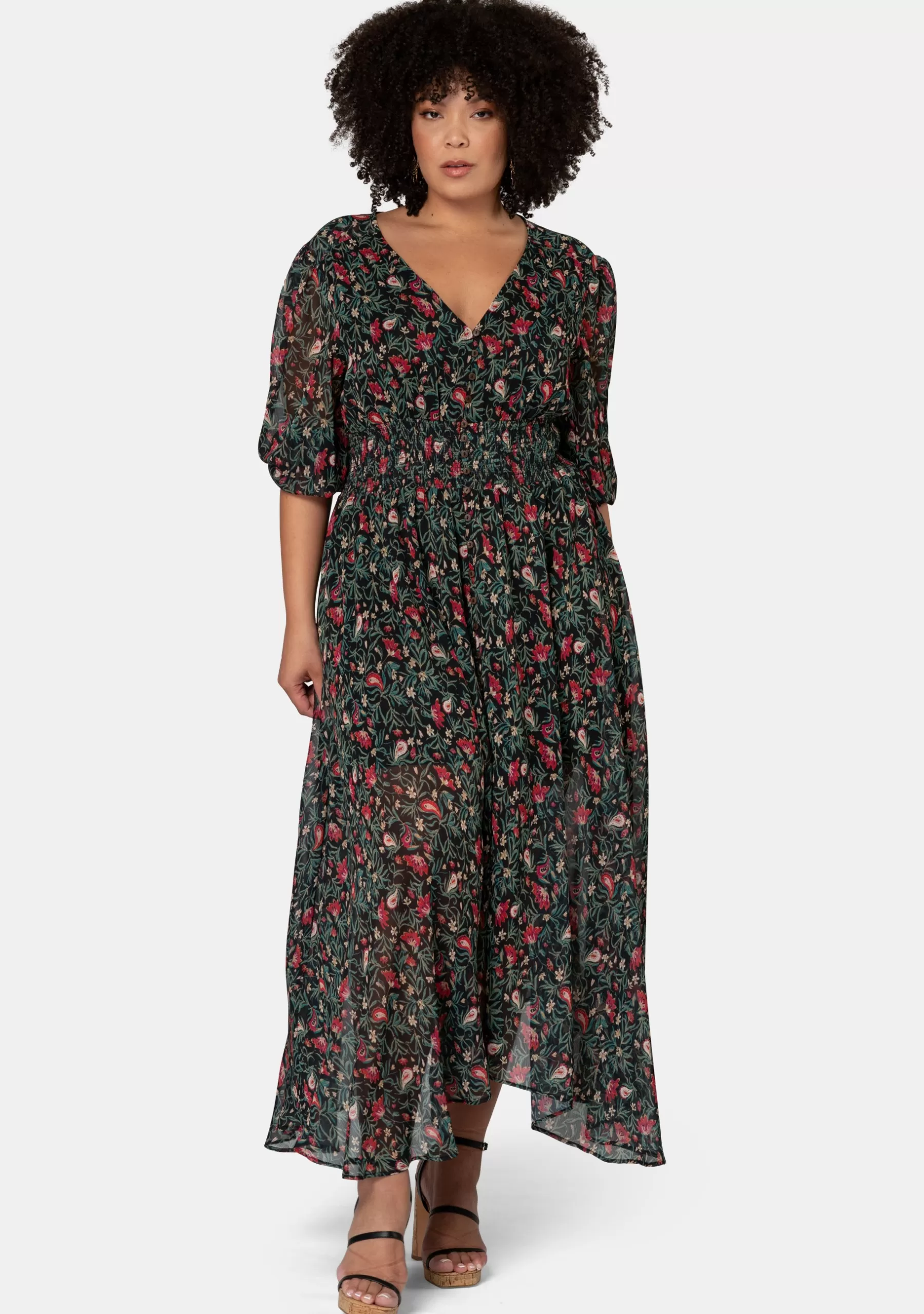 Curve Project Boho Dresses | Maxi Dresses>Next Universe Rose Print Maxi Dress