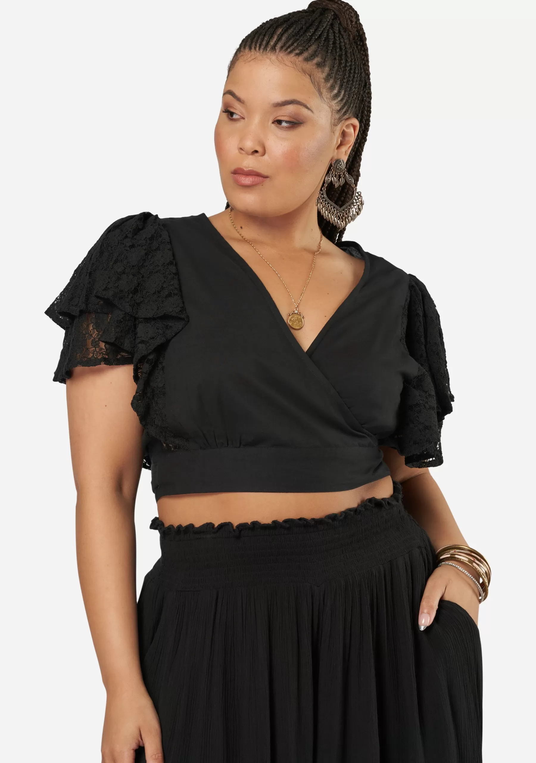 Curve Project Shirts & Blouses>Oracle Lace Detail Top