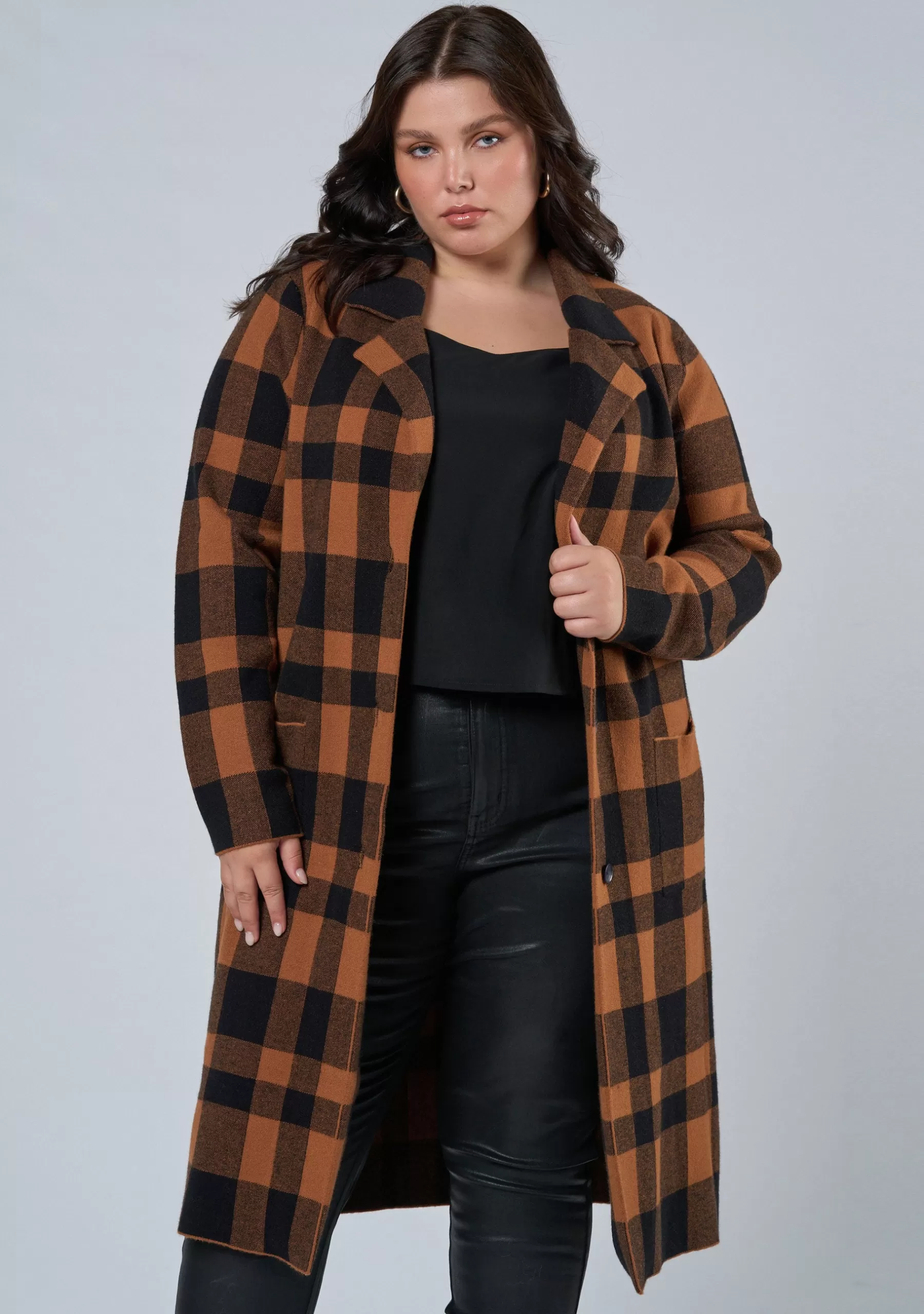 Curve Project Jackets & Coats>Orla Check Coatigan