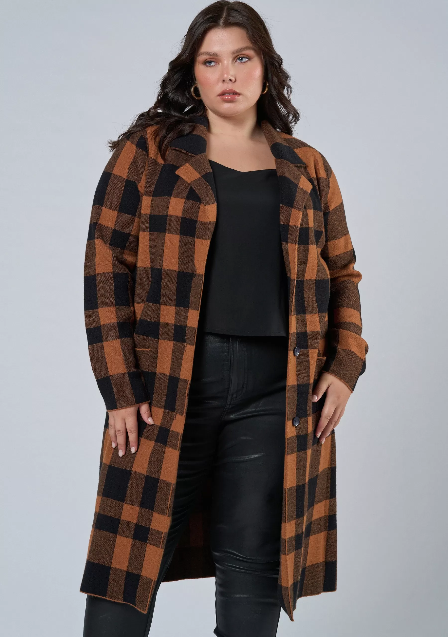 Curve Project Jackets & Coats>Orla Check Coatigan