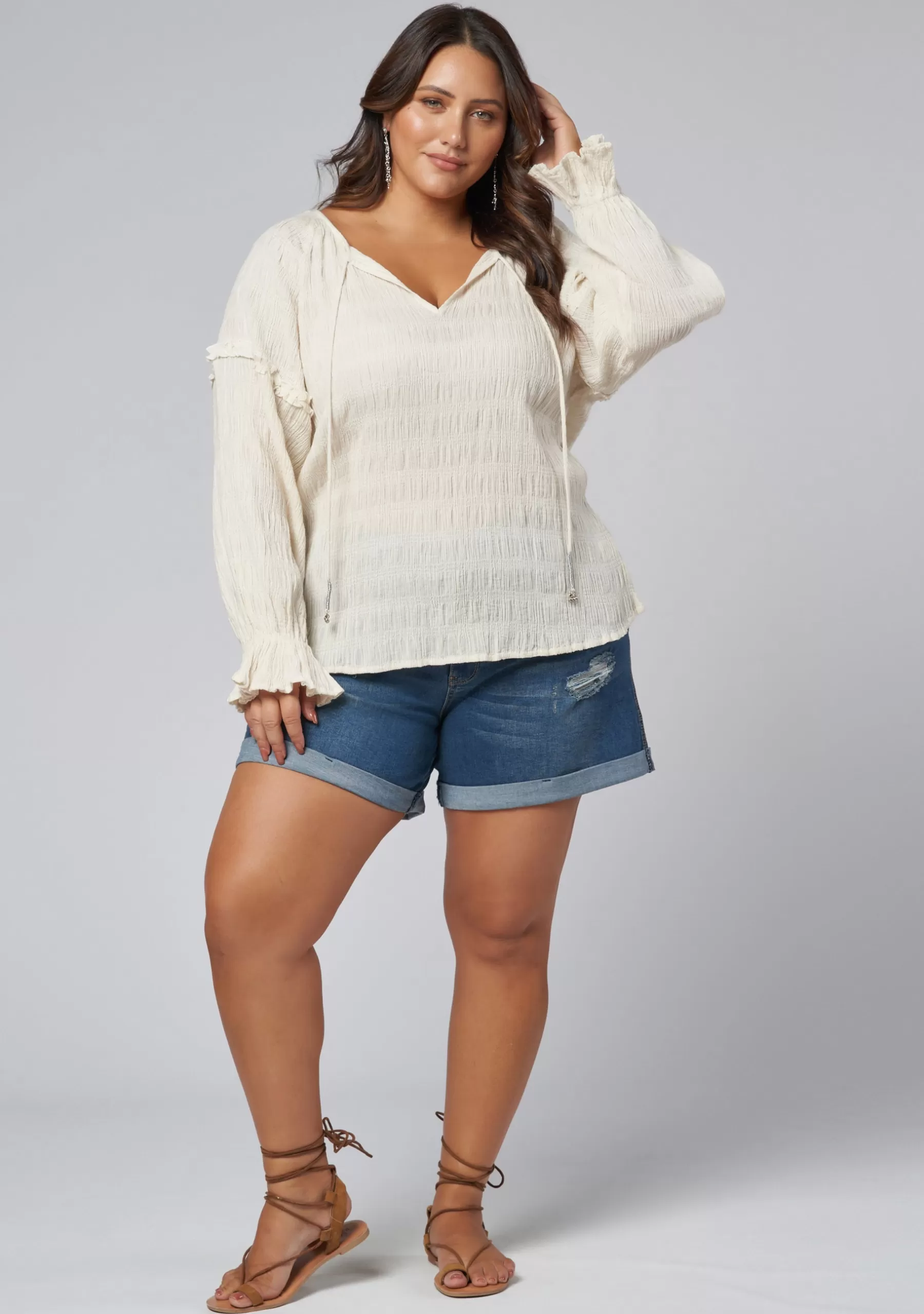 Curve Project Shirts & Blouses>Paros Textured Blouse