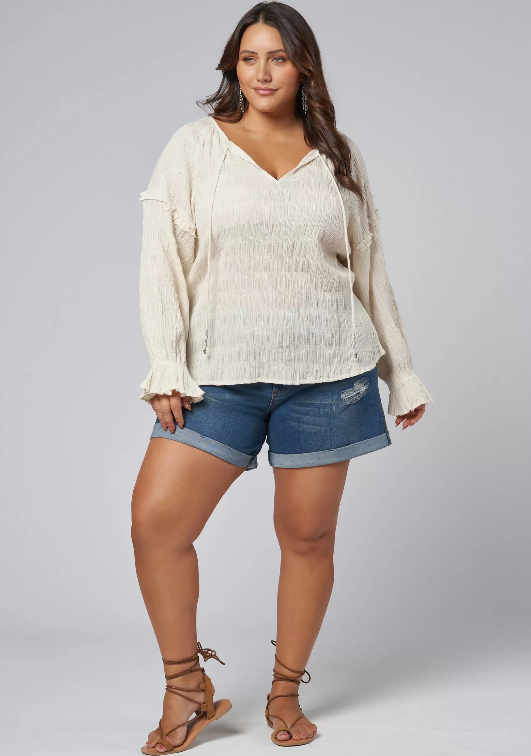 Curve Project Shirts & Blouses>Paros Textured Blouse