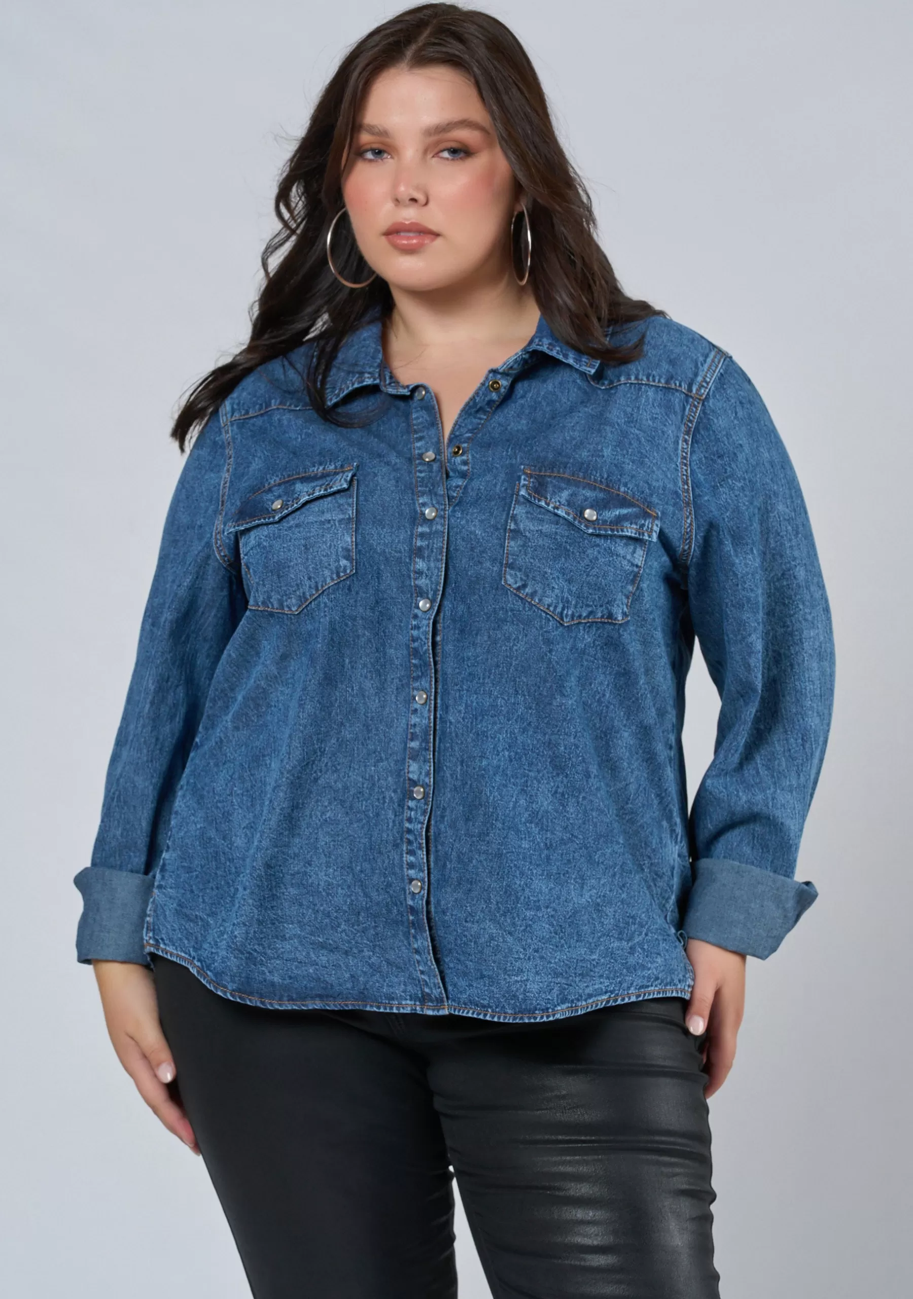Curve Project Denim | Shirts & Blouses>Parton Denim Shirt
