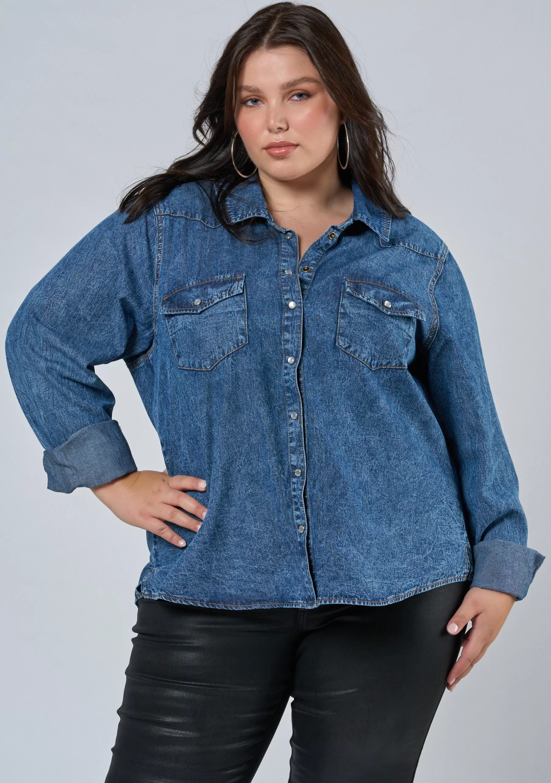 Curve Project Denim | Shirts & Blouses>Parton Denim Shirt