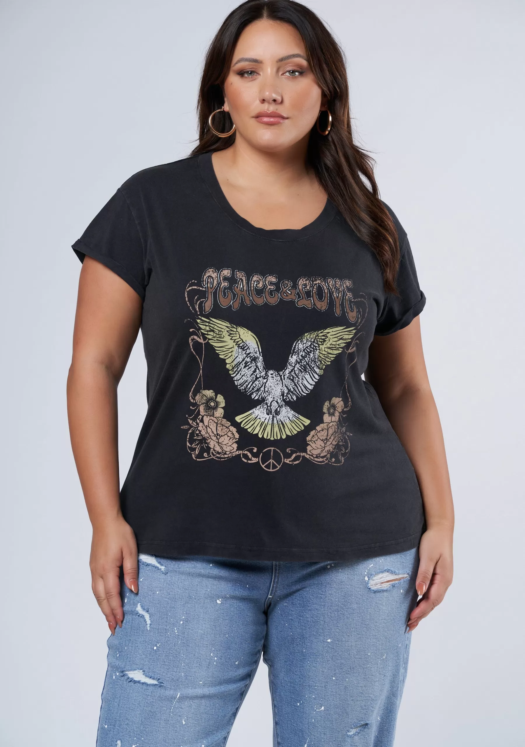 Curve Project T-Shirts>Peace and Love Tee