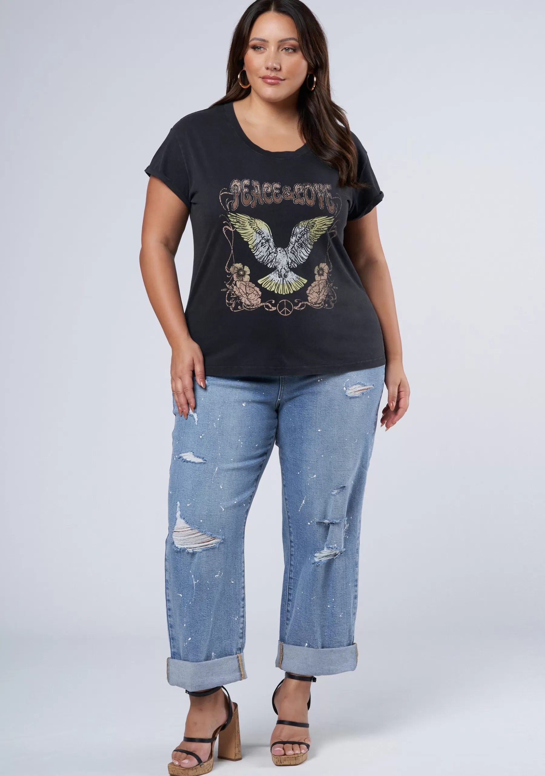 Curve Project T-Shirts>Peace and Love Tee