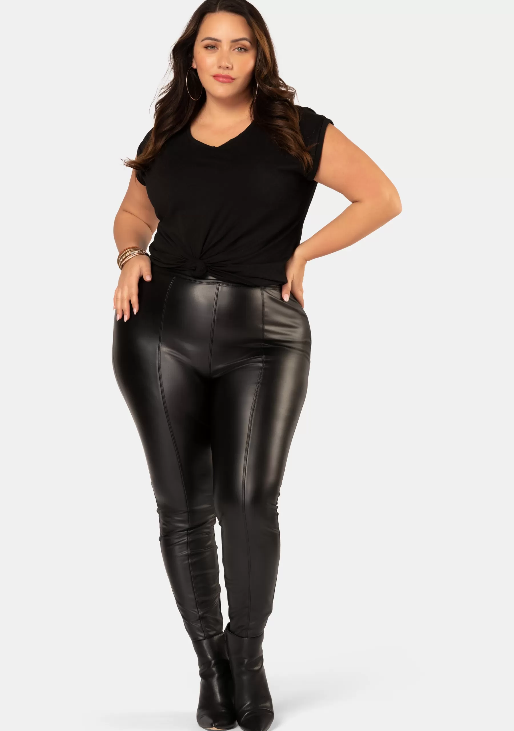 Curve Project Pants>Poison Panelled PU Pant