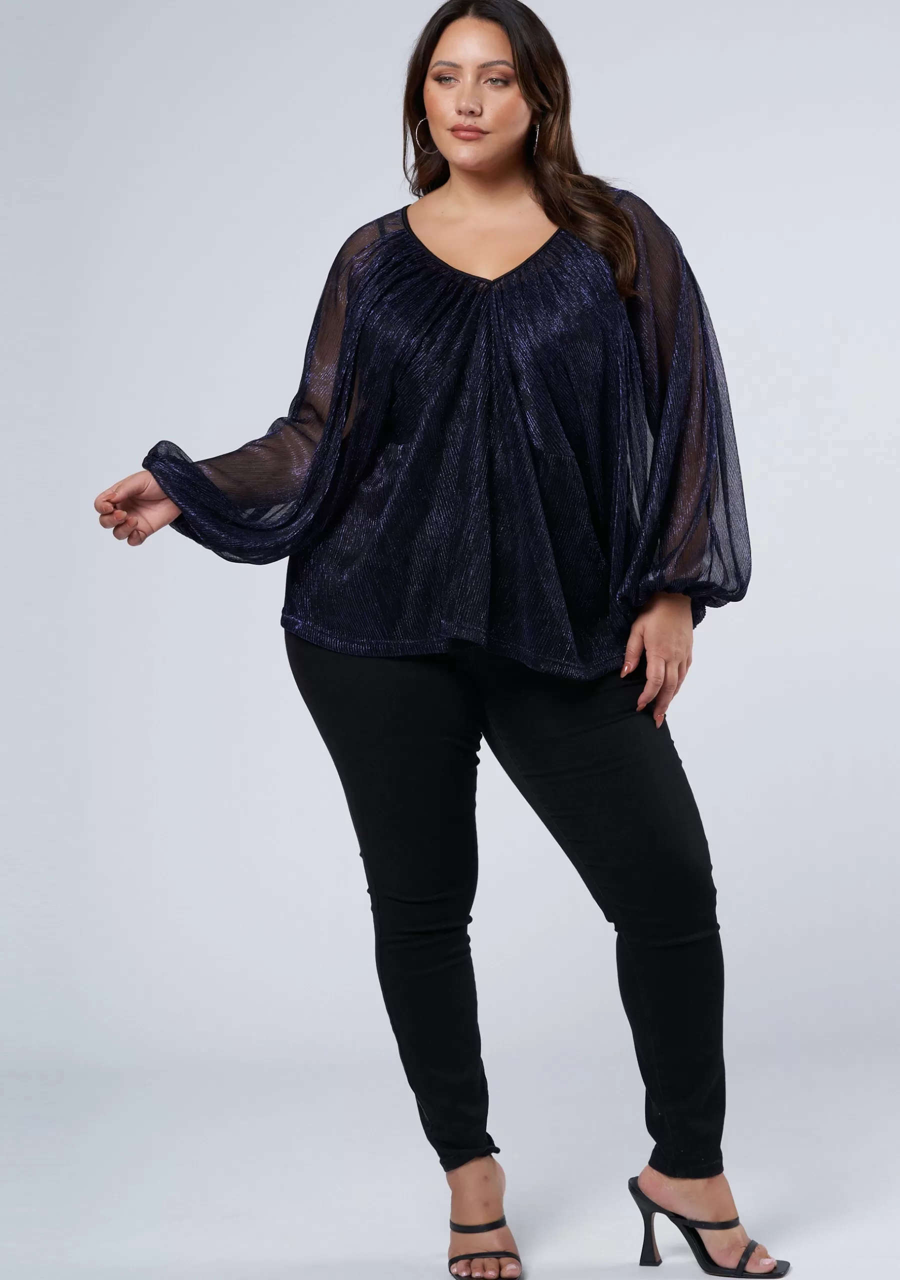 Curve Project Shirts & Blouses>Racy Shimmer Top