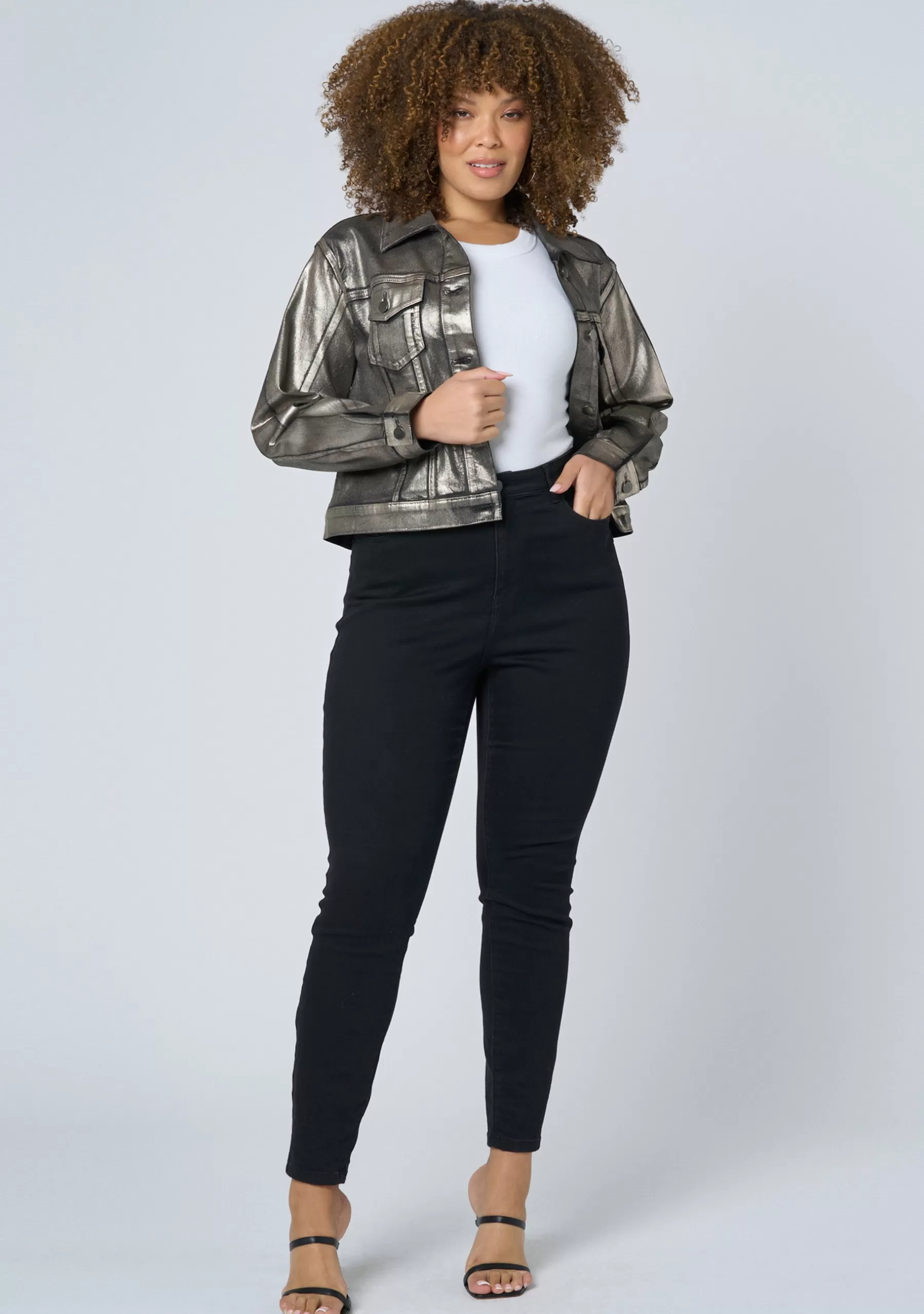 Curve Project Denim | Jackets & Coats>Rema Foil Denim Jacket