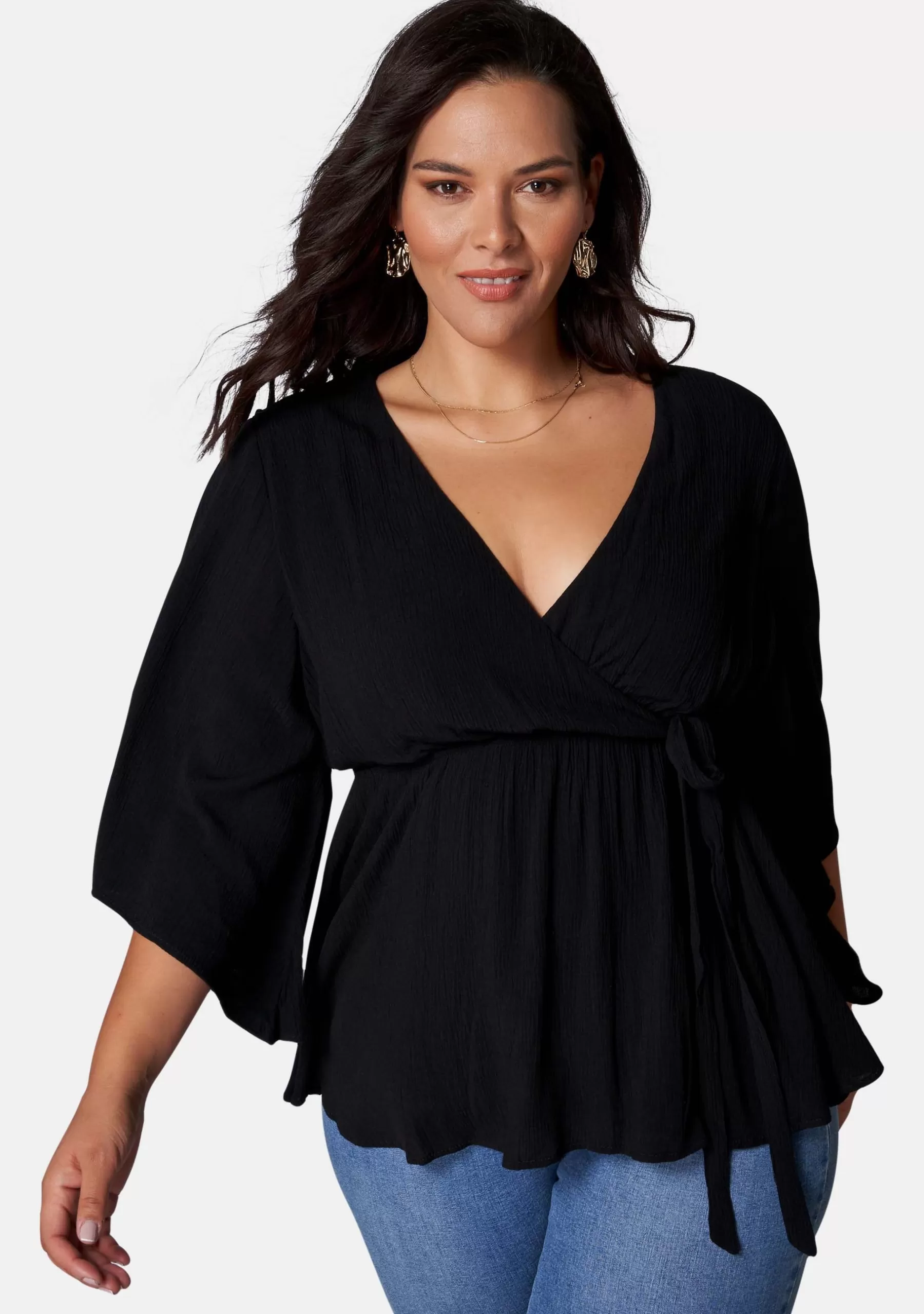 Curve Project Shirts & Blouses>Salma Wrap Blouse